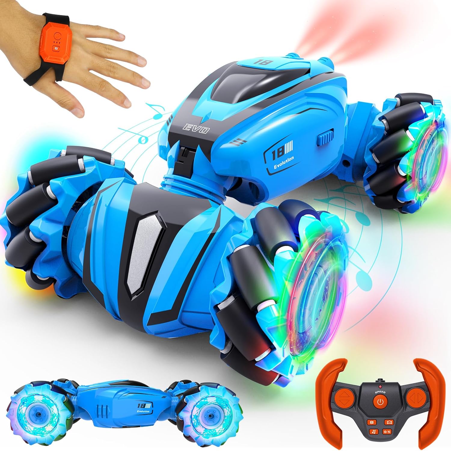 TOY Life Rc Stunt Car, 2.4GHZ 4WD Hand Controlled Rc Car, Gesture Rc Car, Hand C...