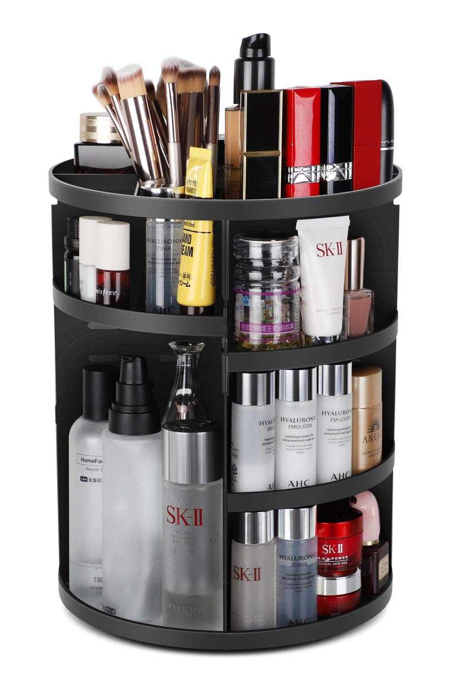 Syntus 360 Rotating Makeup Organizer, Adjustable Bathroom Makeup Spinning Storag...