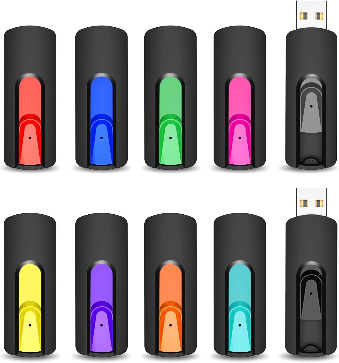 16GB USB Stick, Vansuny 10 Pack 16GB USB Flash Drive USB 2.0 Memory Stick Multip...
