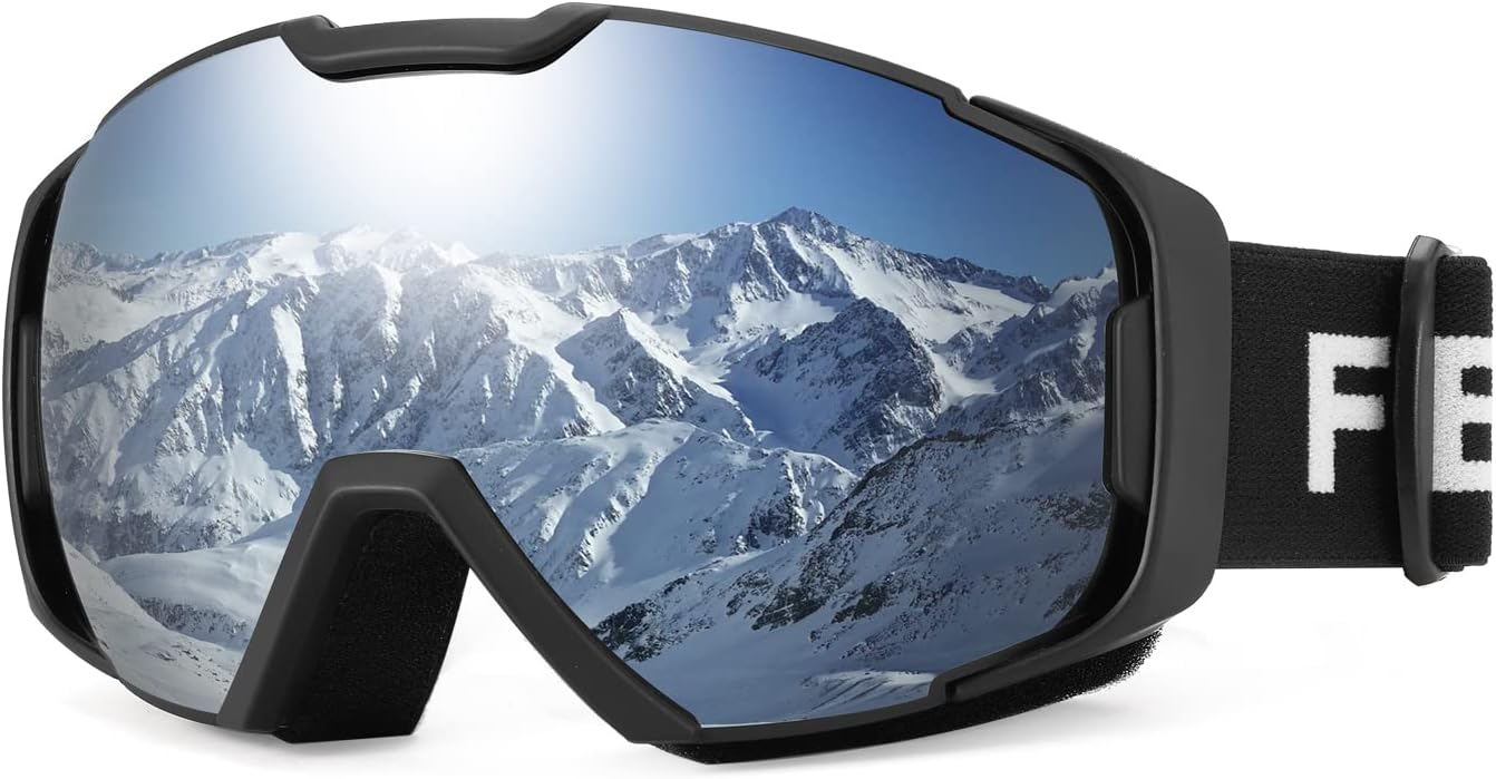 FEISEDY Ski Goggles, OTG Snow Sport Goggles for Adult Youth, Anti-Fog UV400 Prot...