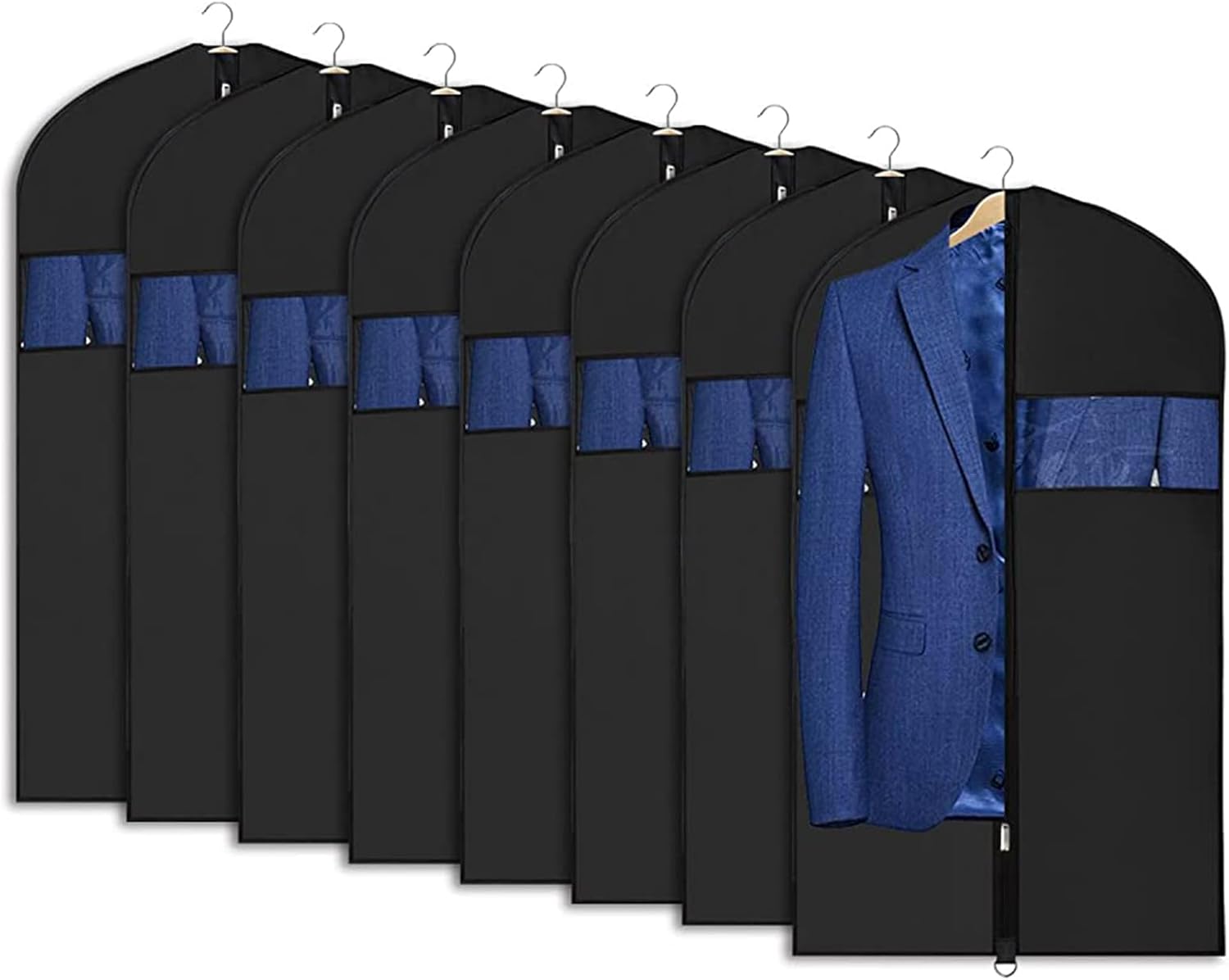 Univivi Garment Bag 43 inch Suit Bag for Storage (Set of 8), Foldable Washable C...