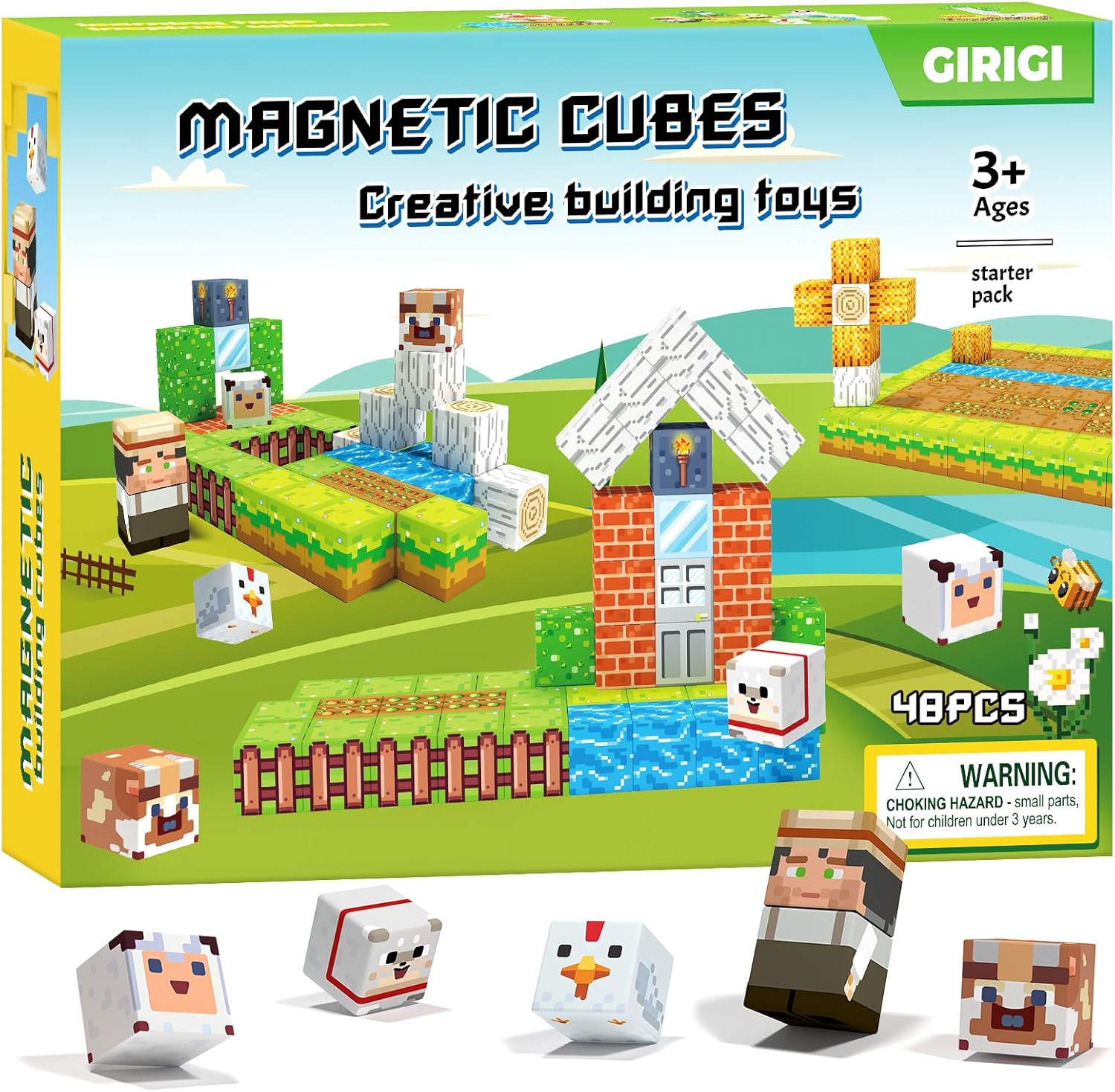 Magnetic Blocks, Magnetic Building Blocks for Kids Toys, Creative Preschool Sens...