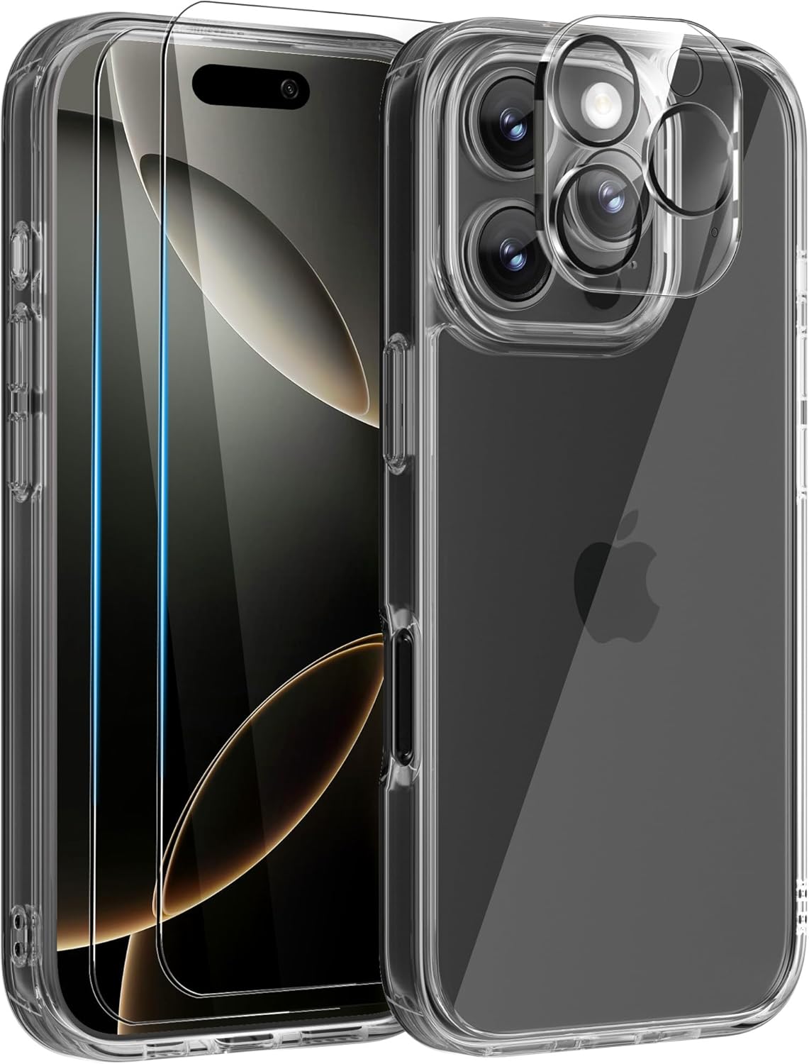 Mootobo for iPhone 16 Pro Case, 4 in 1 Phone Case with 2*Screen Protector + 1*Le...