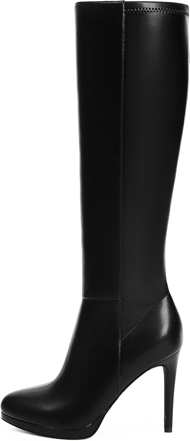 Modatope Knee High Boots Women Platform Boots Pointed Toe Tall Boots 4 In Stilet...