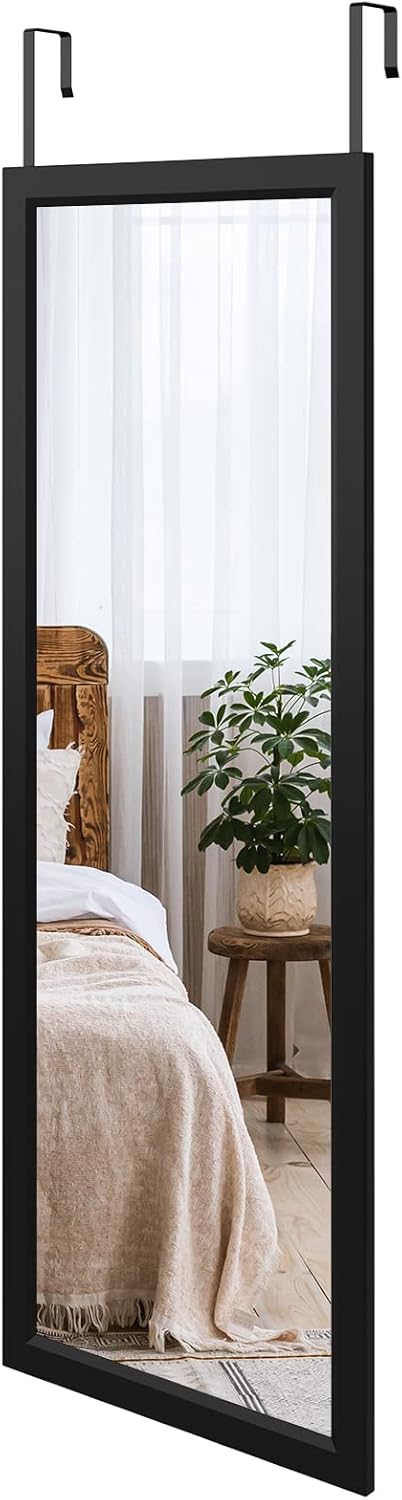 Dripex Over Door Mirror Full Length, 110 x 45cm Wall Mounted Mirror Door Hung Mi...