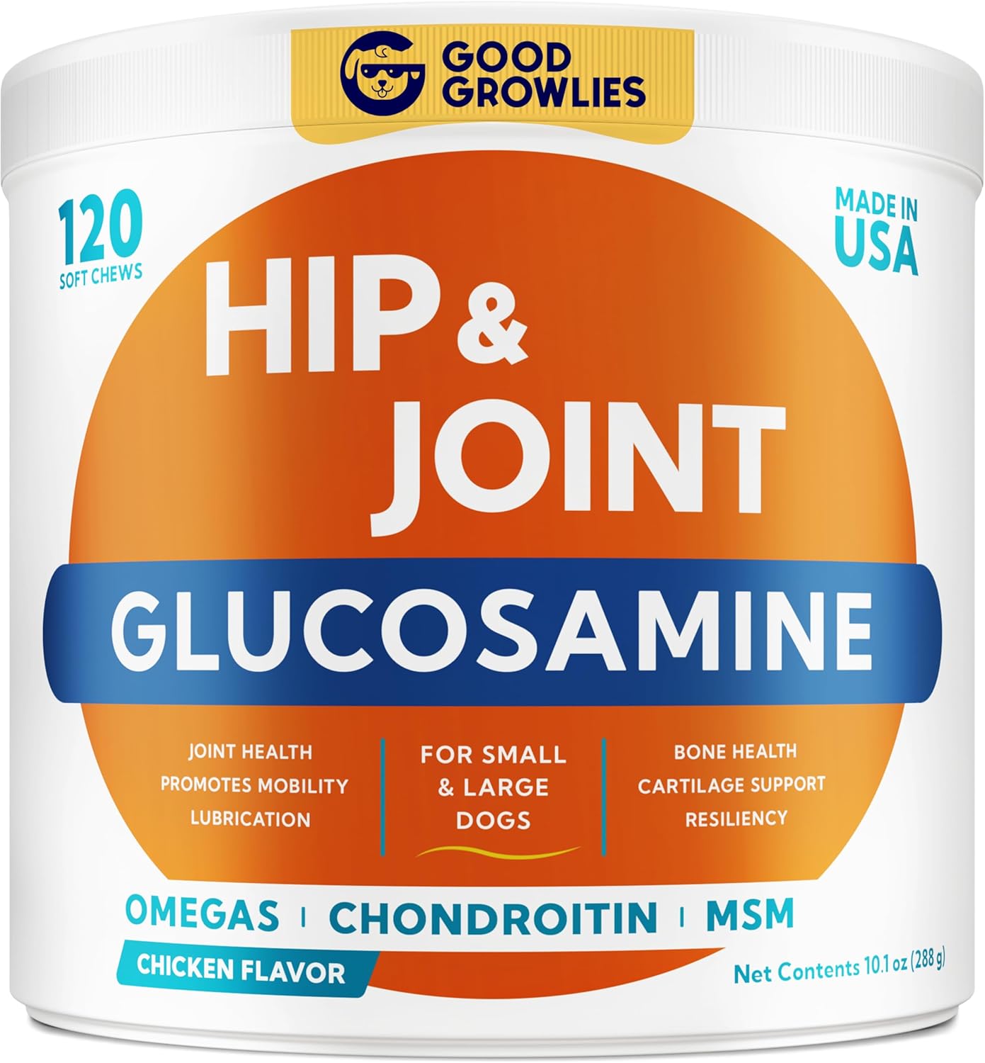 Mobility Glucosamine Treats for Dogs - Advanced Hip & Joint Supplement w/Omega-3...