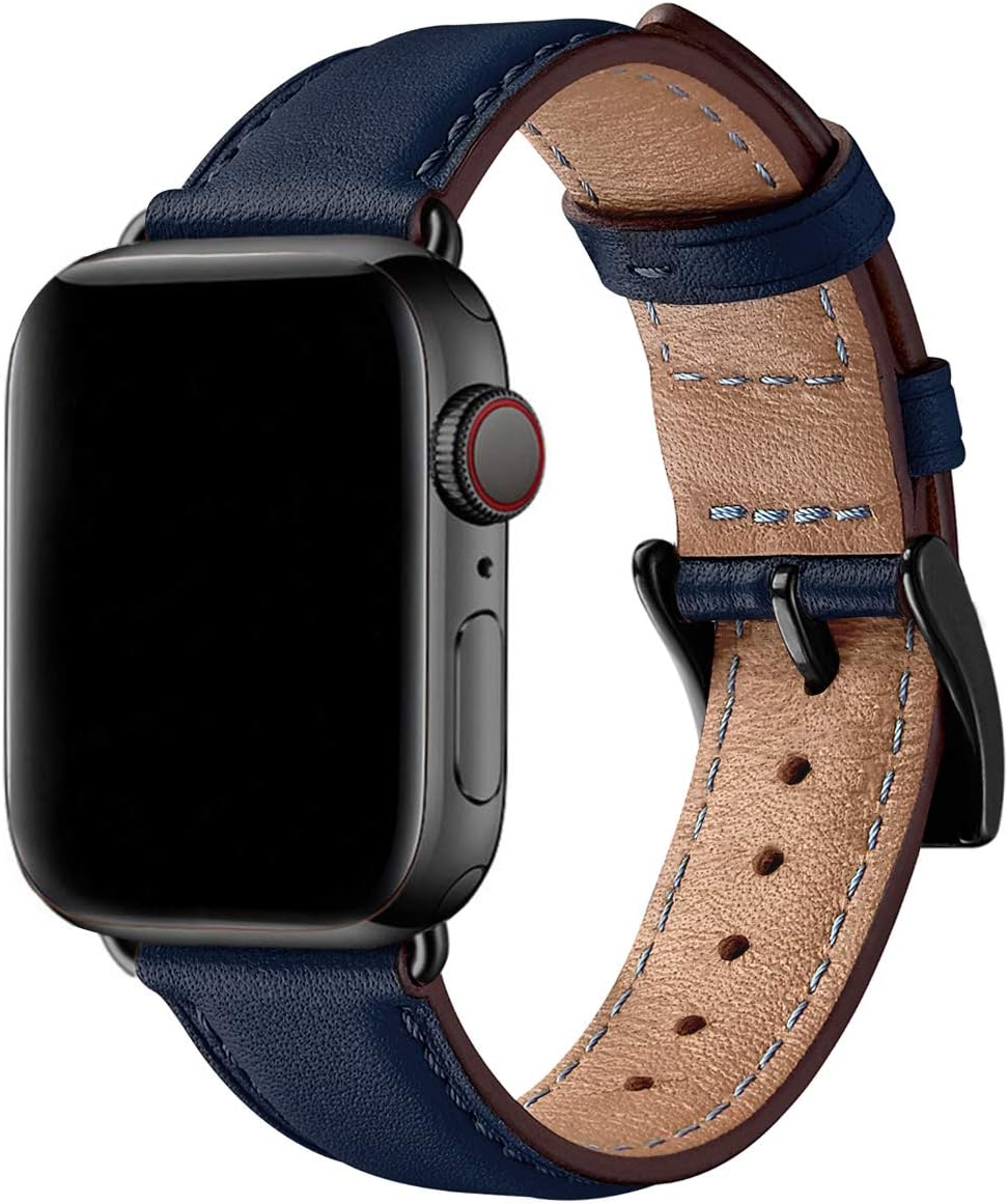 SUNFWR Leather Straps for Apple Watch Strap 40mm 41mm 38mm 42mm(Series 10), Men...