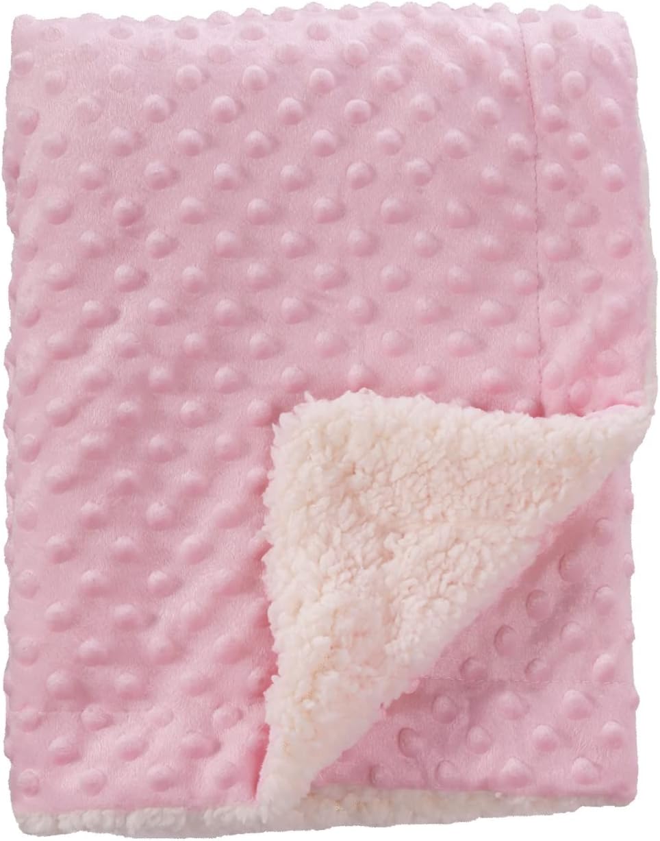 CREVENT Cozy Soft Fleece Warm Sherpa Backing Baby Throw Blanket for Infant Toddl...