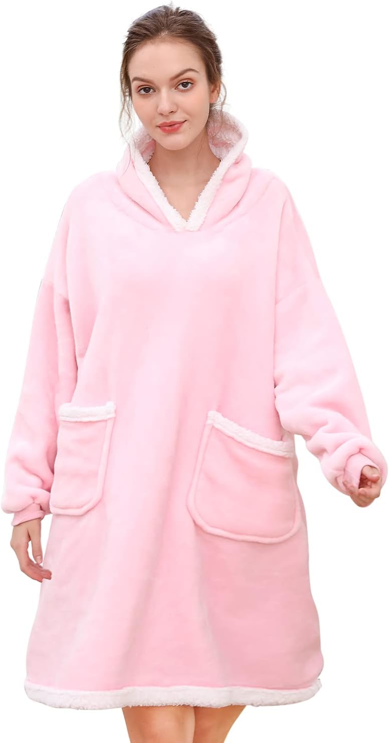 Gentlewarm Oversized Blanket Hoodie, Wearable Hooded Blanket, Soft Sherpa Fleece...