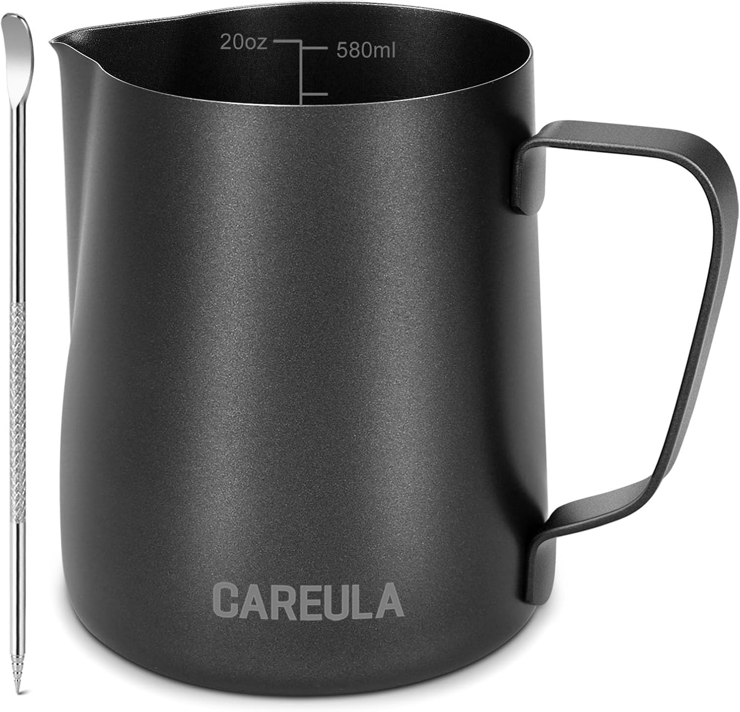 Milk Frothing Pitcher, 20oz Stainless Steel Milk Frother Cup Steaming Pitcher, C...