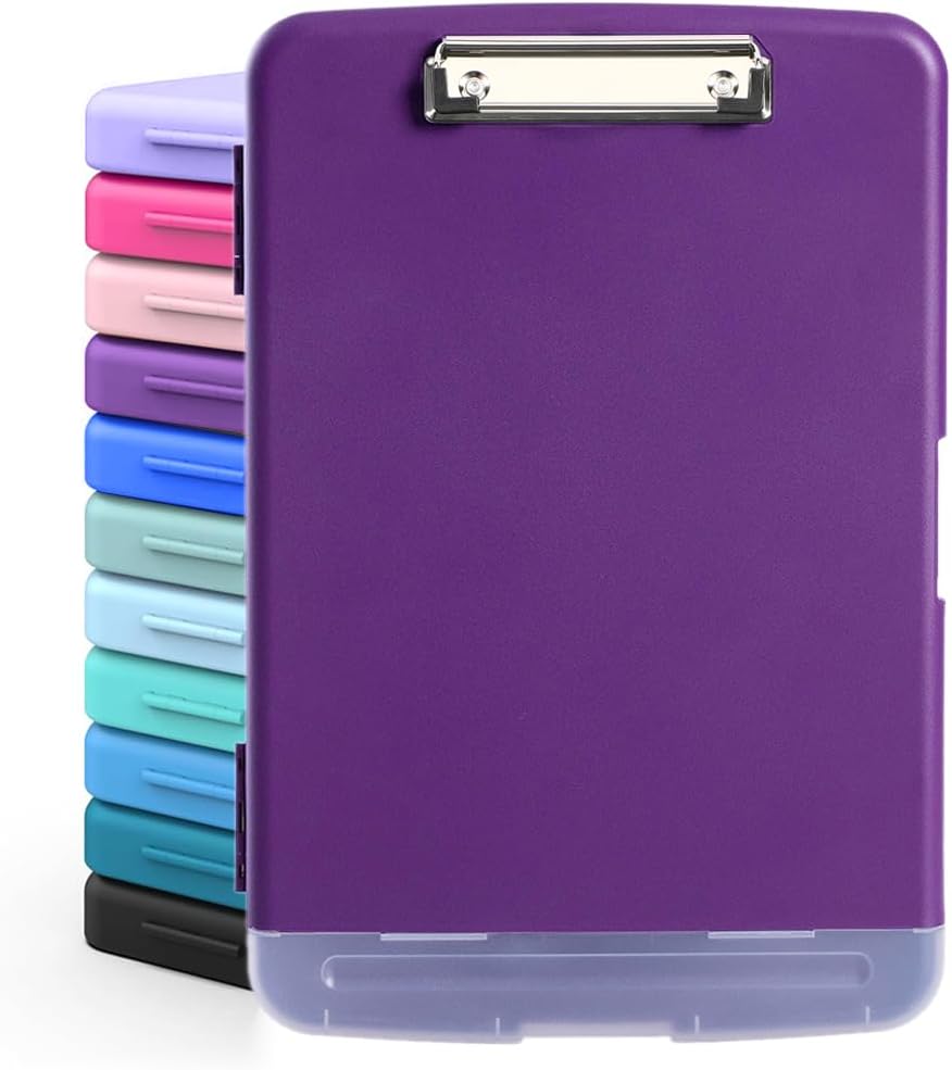 DMFLY Clipboard with Storage, Heavy Duty Clip Boards with Pen Holder, A4 Plastic...