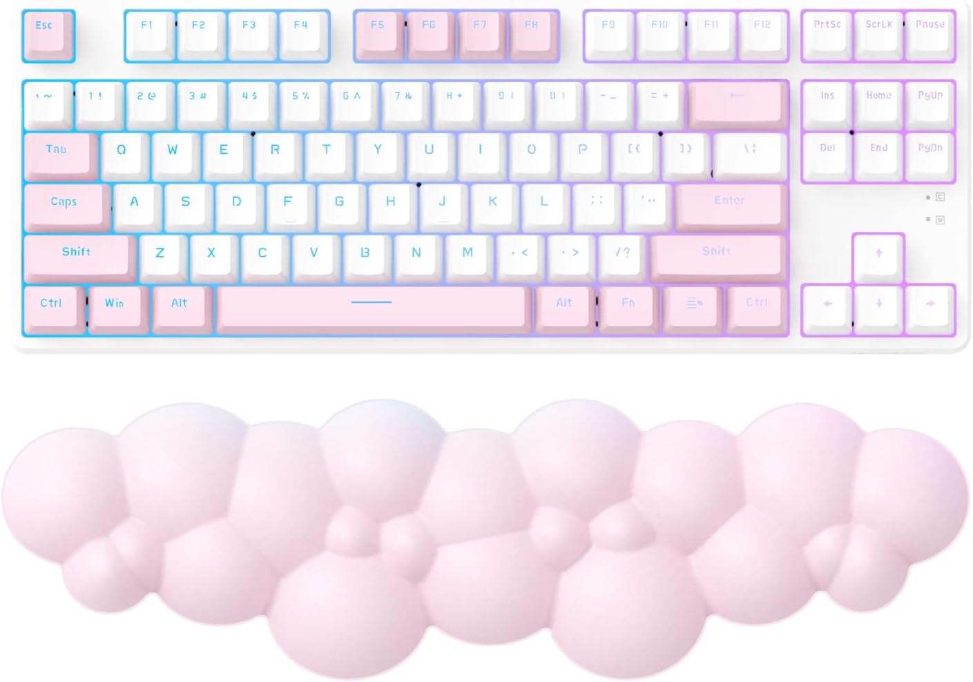 MANBASNAKE Keyboard Cloud Wrist Rest,PU High Density Memory Foam with Non-Slip B...