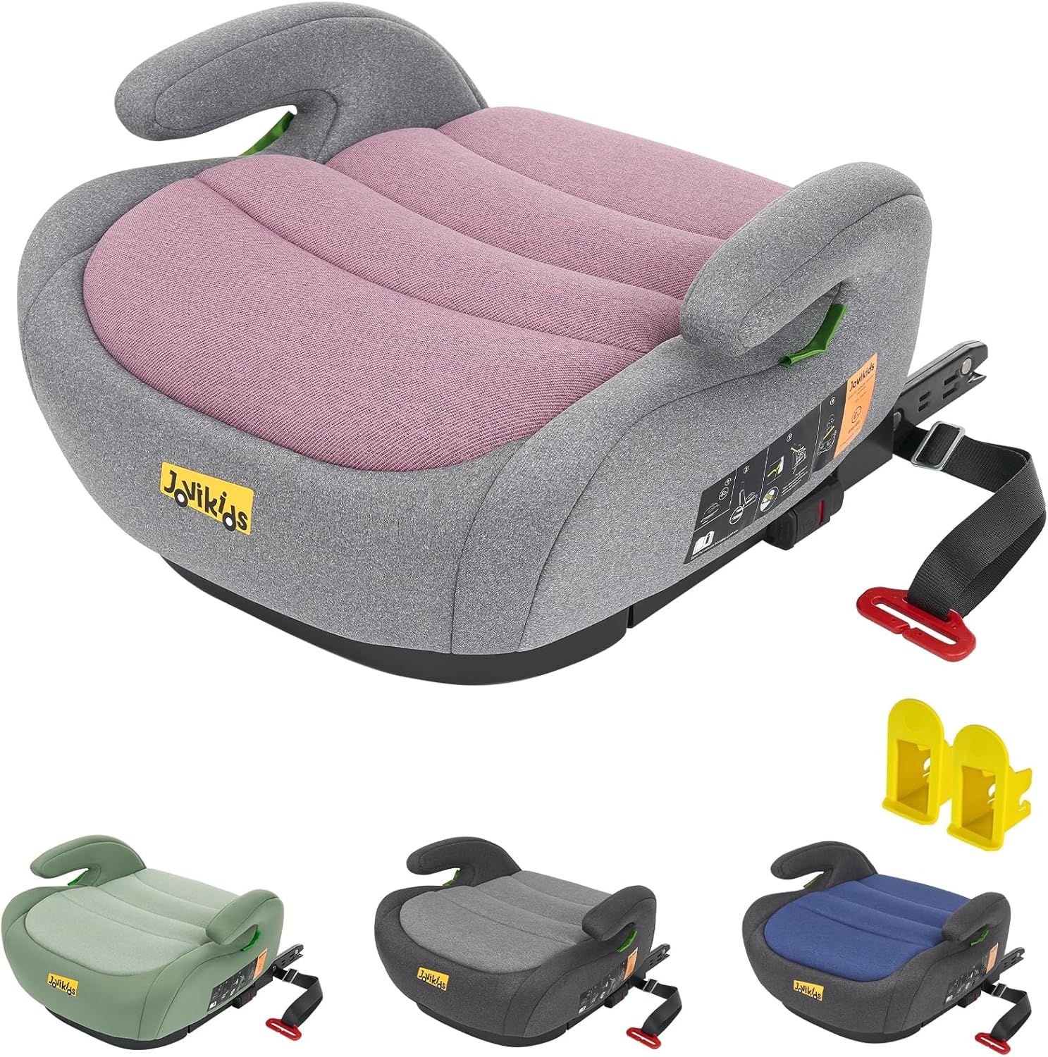 Jovikids I-Size Booster Seat for Car with ISOFIX, 125-150cm (Group 2/3, 6-12 Yea...