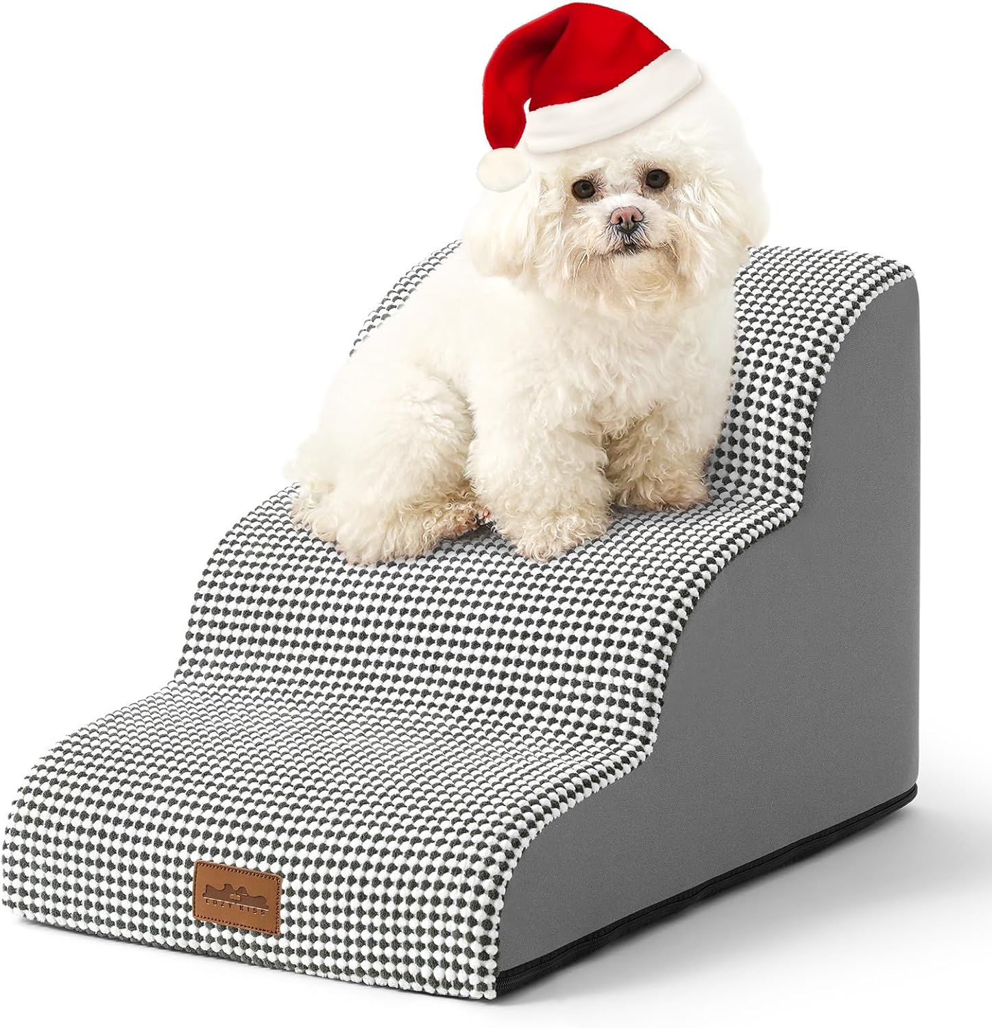 Dog Stairs for Small Dogs, Curved Pet Step with Leakproof Cover, High Density Fo...