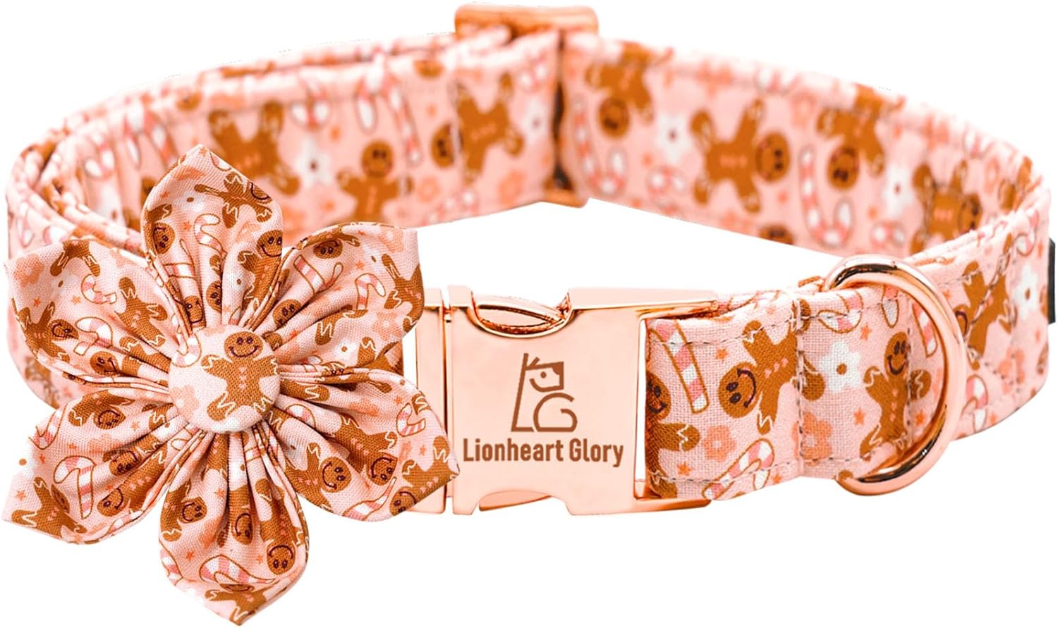 Lionheart glory Christmas Dog Collar, Pink Dog Flower Collar Adjustable Comforta...
