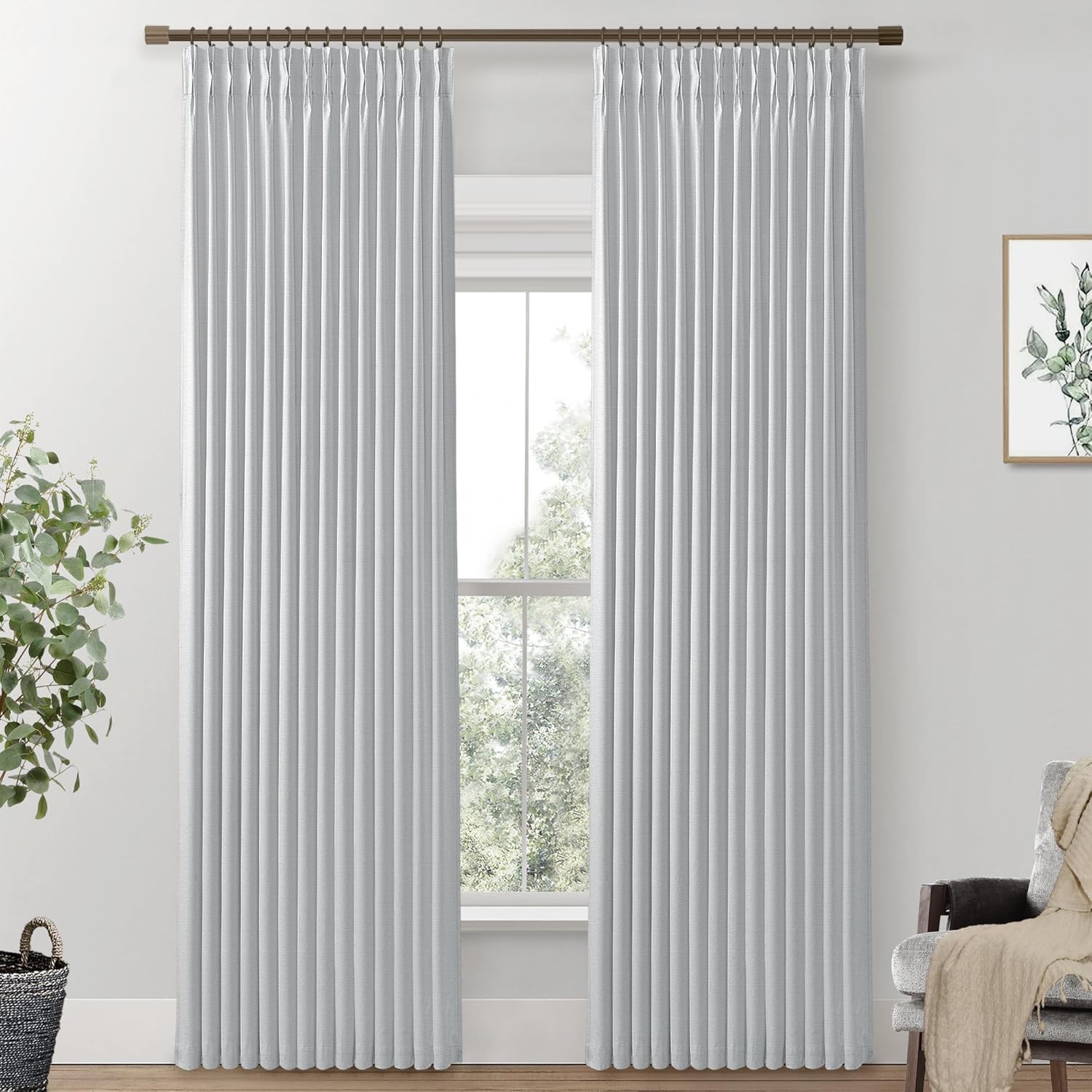 SHINELAND Thermal Window Curtains 96 Inches Long for Living Room 2 Panel Set,100...