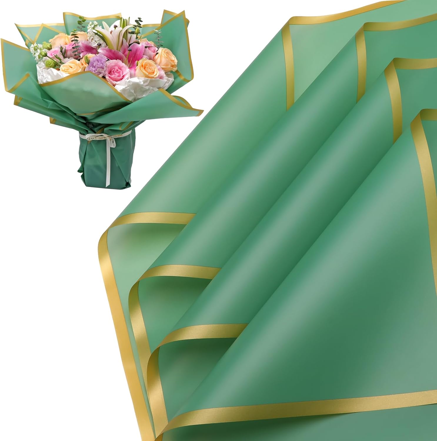 Accguan 24 Sheets Flower Wrapping Paper - Packing Paper, Bouquet Wrapping Paper,...