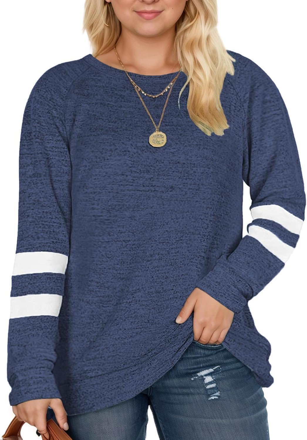 DOLNINE Plus Size Sweatshirts for Women Long Sleeve Oversized Tunic Tops 18 Plus...