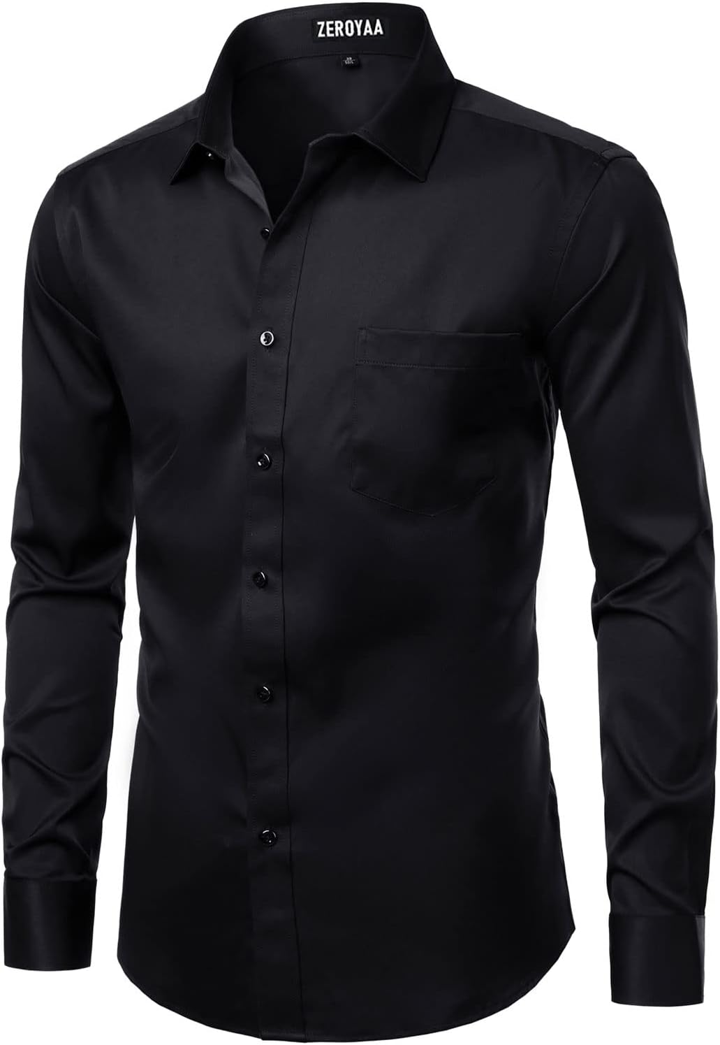 ZEROYAA Men's Business Formal Slim Fit Long Sleeve Button Up Dress Shirts with P...