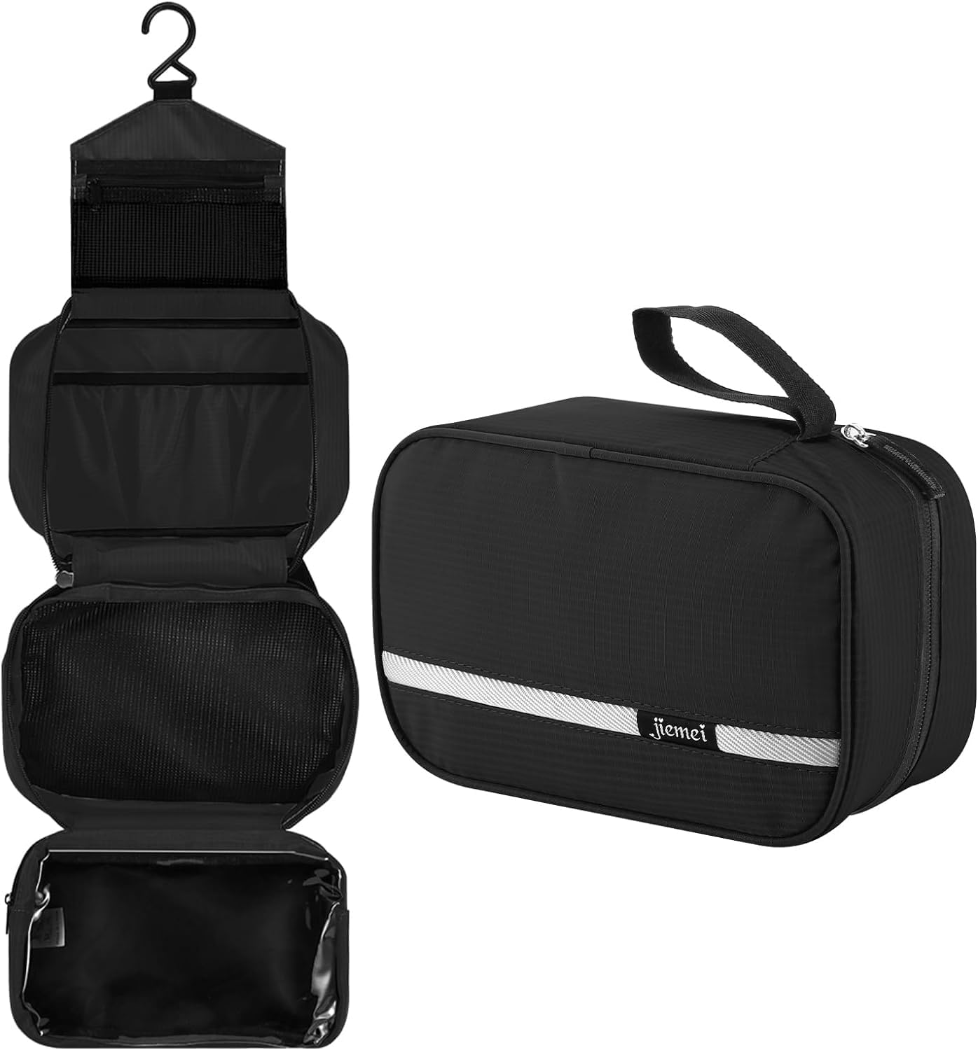 jiemei Hanging Toiletry Bag Waterproof, Travel Wash Bag for Men & Women with 4 C...