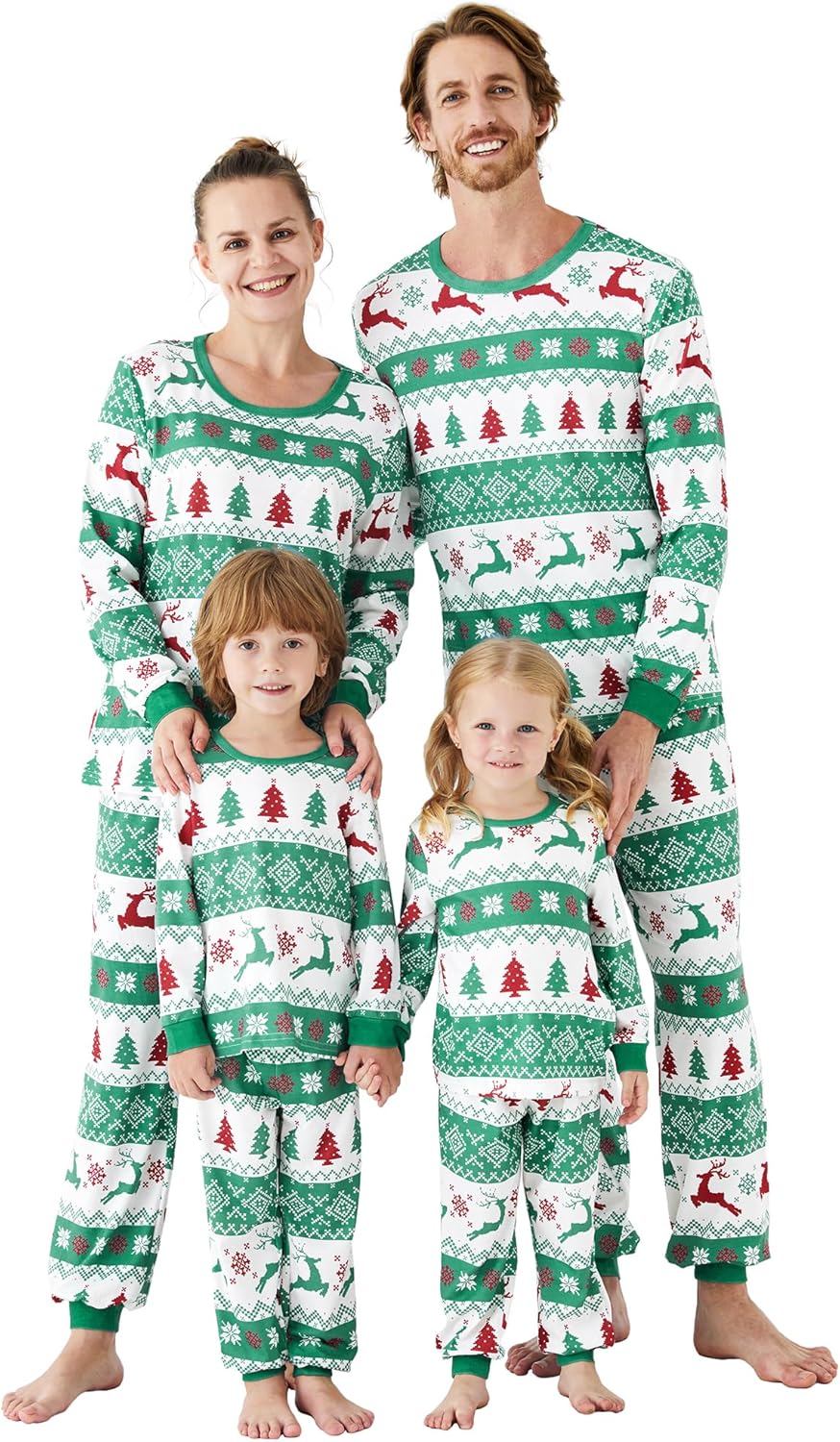 PATPAT Family Christmas Pjs Matching Sets Reindeer and Snowflake Patterned Sleep...