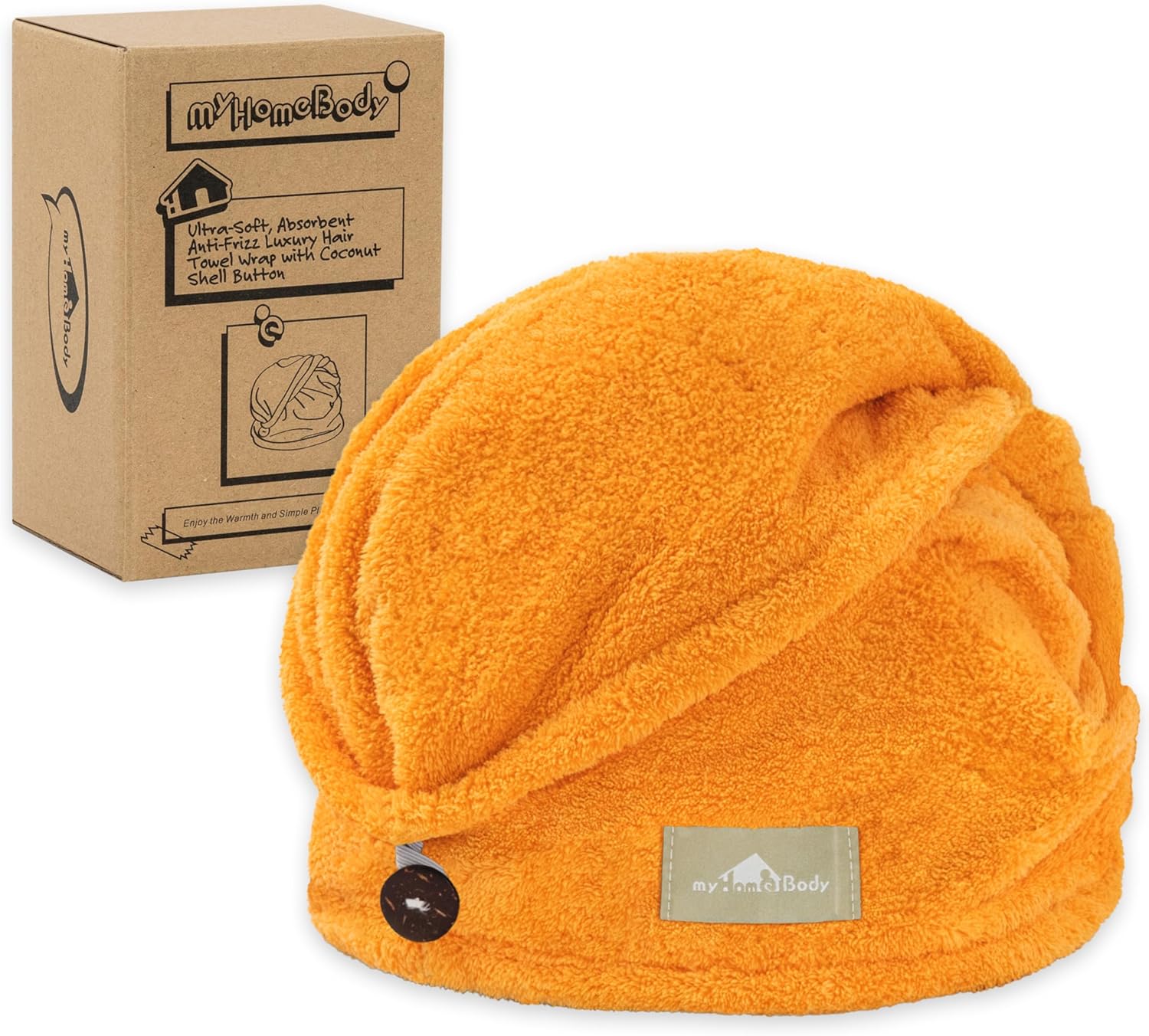 myHomeBody Hair Towel Wrap, Luxury Rapid-Dry Hair-Drying Turban, Ultra Soft and...