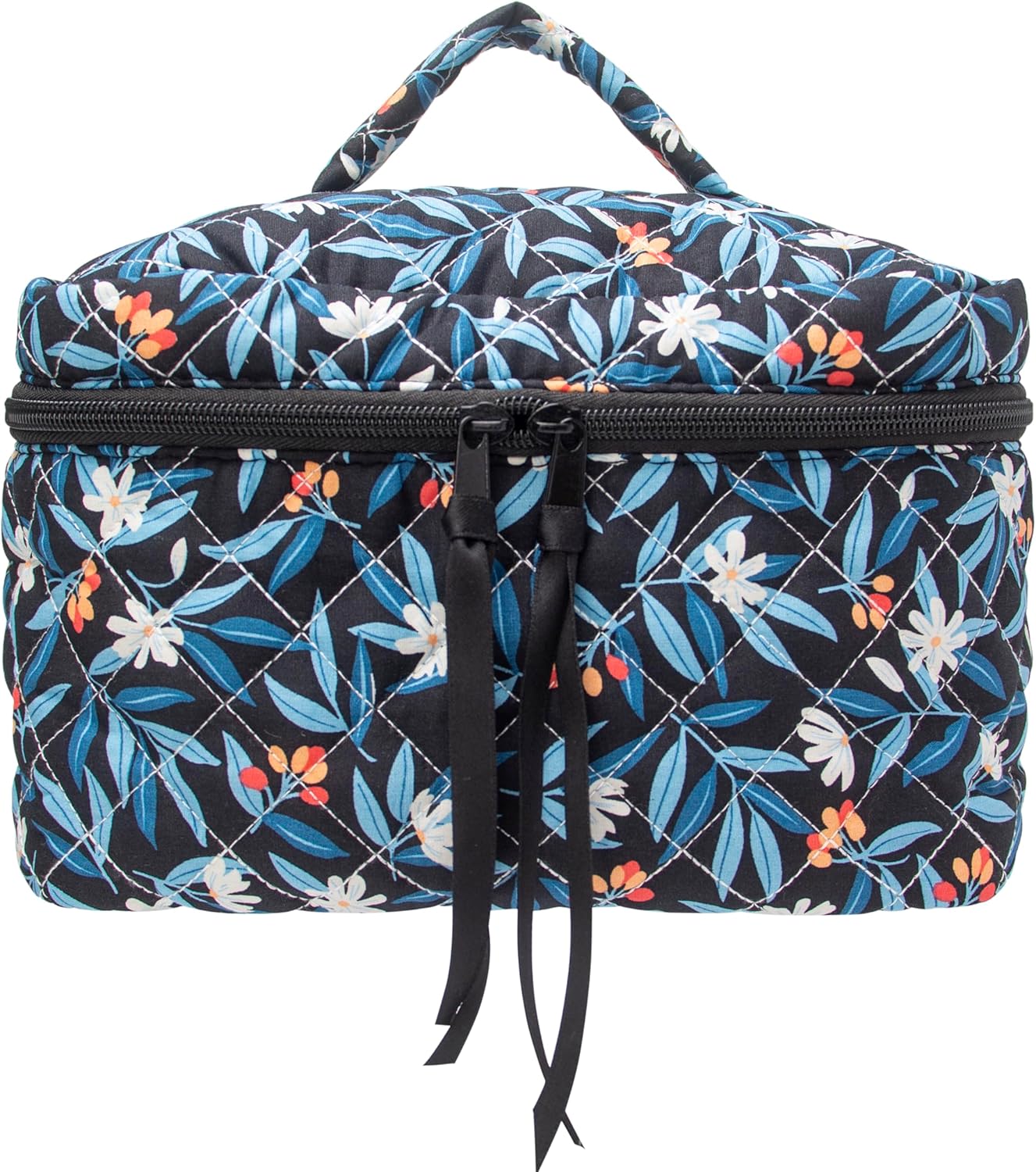 PAZIMIIK Cotton Makeup Bag for Women Large Quilted Travel Cosmetic Case Girls' M...