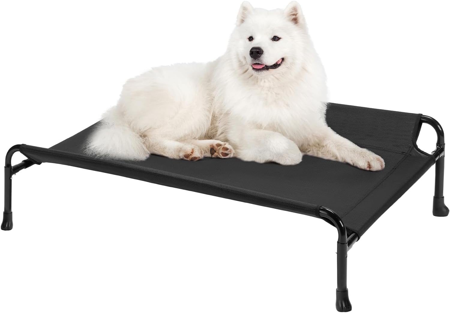 Veehoo Elevated Dog Bed, Cooling Raised Dog Bed with Guardrail & Headrest, Upgra...