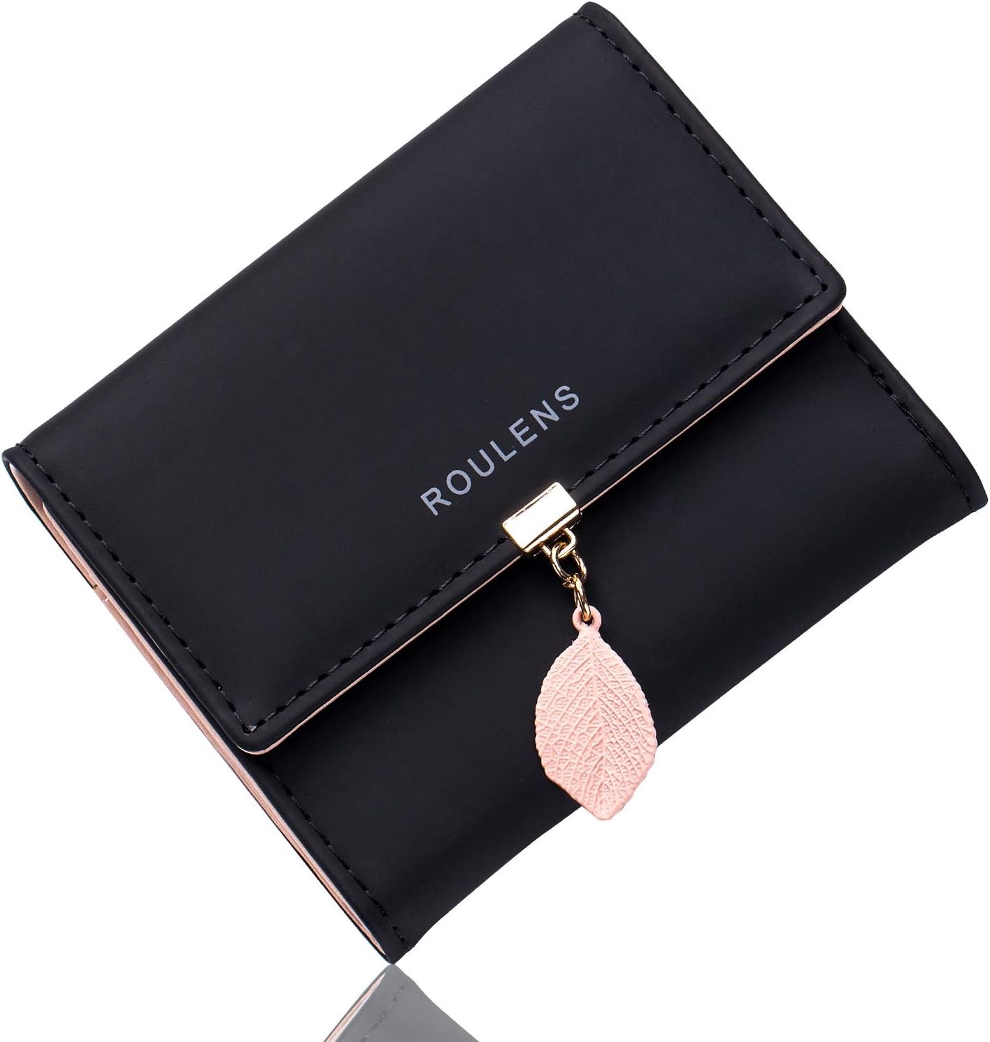Roulens Ladies Purse, RFID Blocking PU Leather Wallet for Women Leaf Pendant Zip...