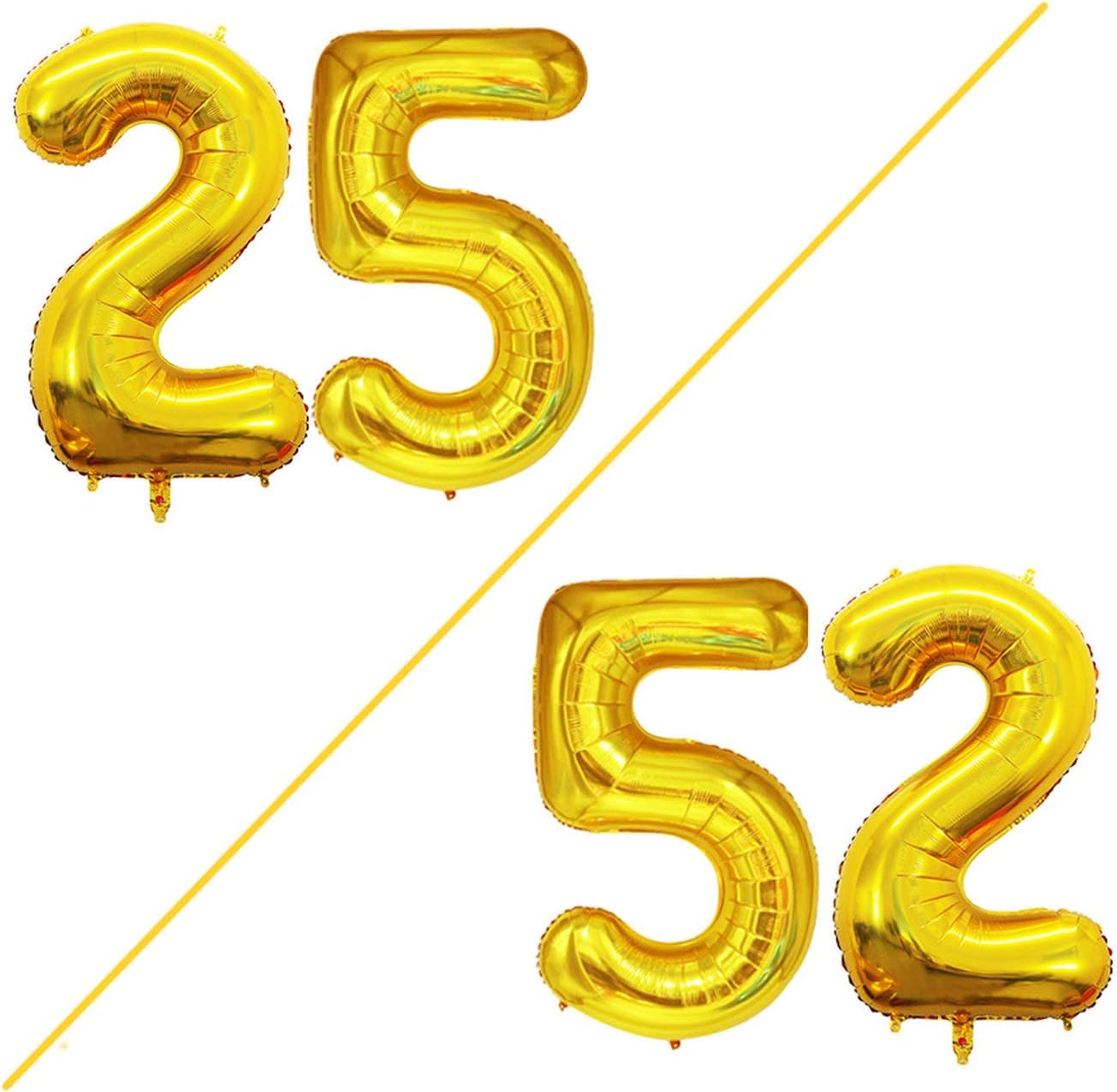 GOER Number 25 Balloons for 25th Birthday Party Decorations,42 Inch Jumbo Foil H...