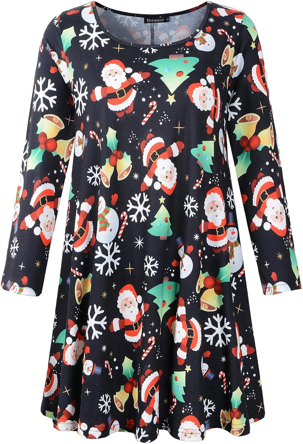 Veranee Women's Plus Size Swing Tunic Top 3/4 Sleeve Floral Flare T-Shirt Medium...