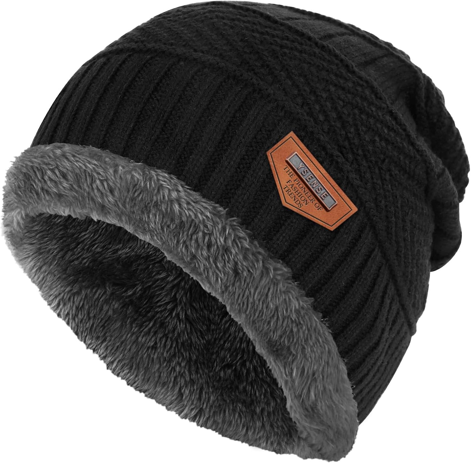 YSense Mens Winter Hats Warm Slouchy Beanie Oversized Baggy Hat Fleece Lined Kni...