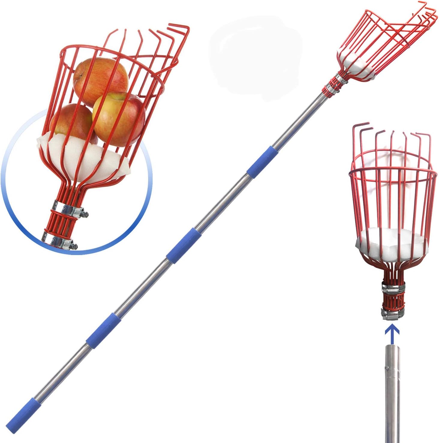 Fruit Picker-a 5.5ft Long Fruit Picker Equipped with Optional Splicing of Lightw...