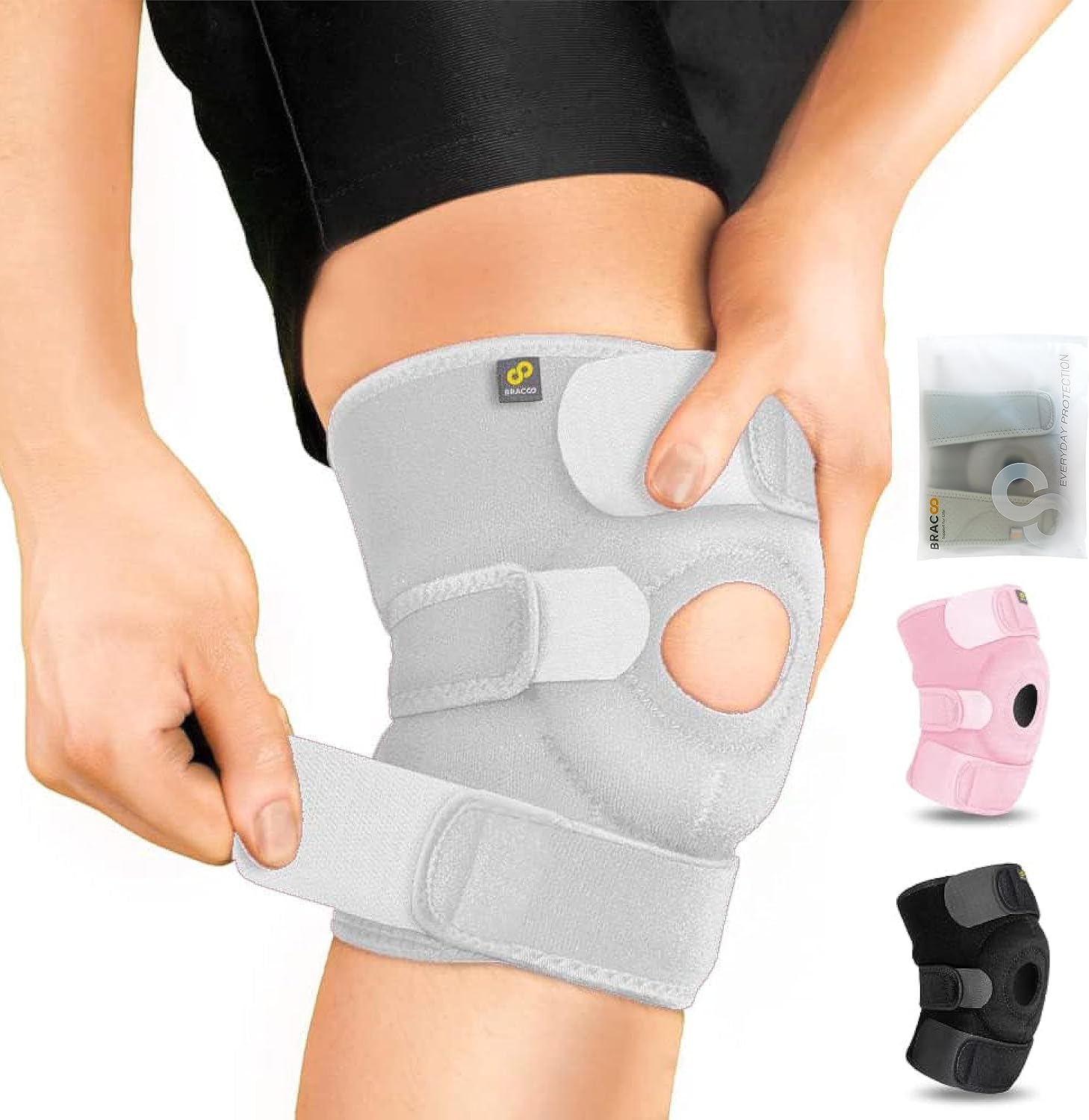 BRACOO Adjustable Compression Knee Patellar Pad Tendon Support Sleeve Brace for...