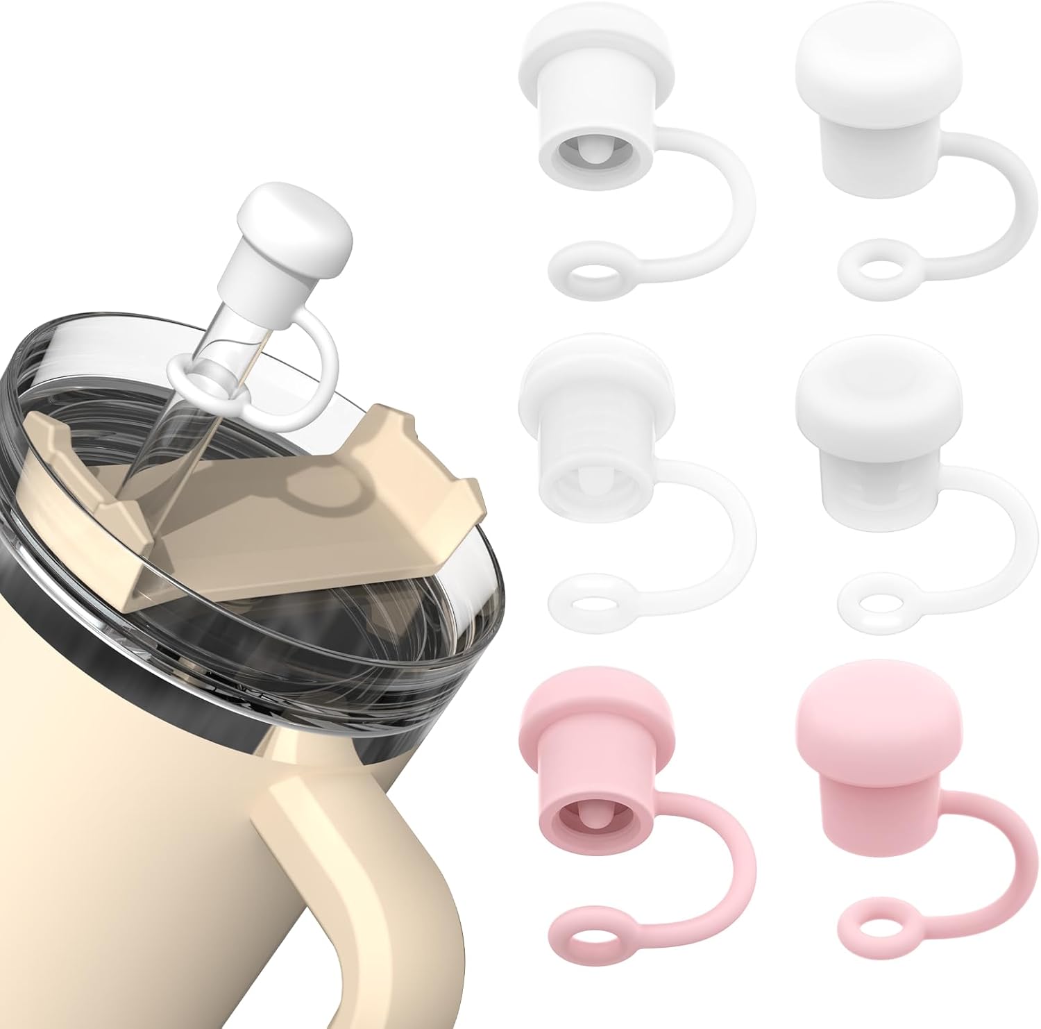 6PCS Straw Cover Cap for Stanley, Simple Modern, Yeti, Owala, Hydro Flask, Reduc...