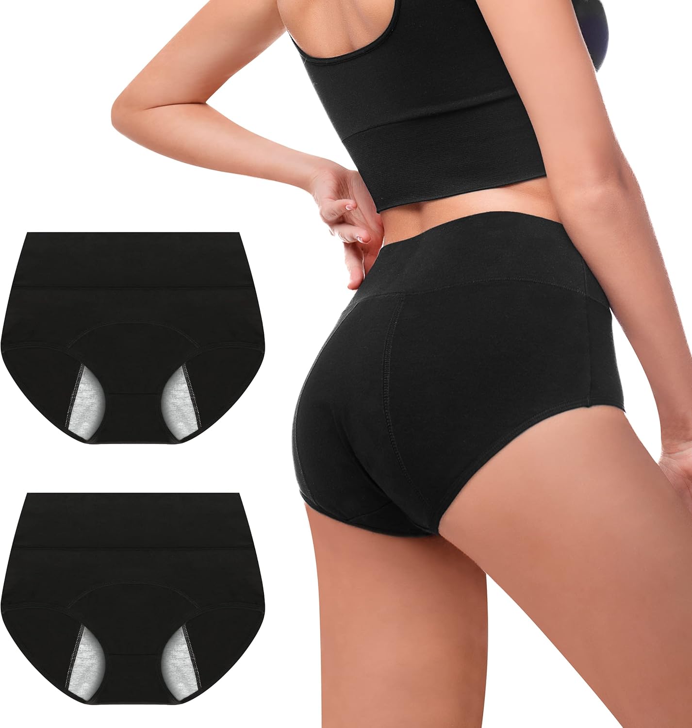 Walifrey Period Pants, Menstrual Underwear for Women, Cotton Knickers Multipack...
