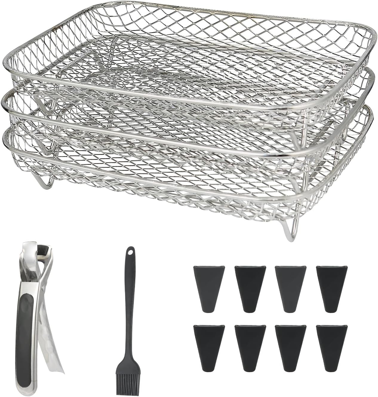 Rectangle Air Fryer Rack Set by Magla. Air Fryer Accessories for Ninja Air Fryer...