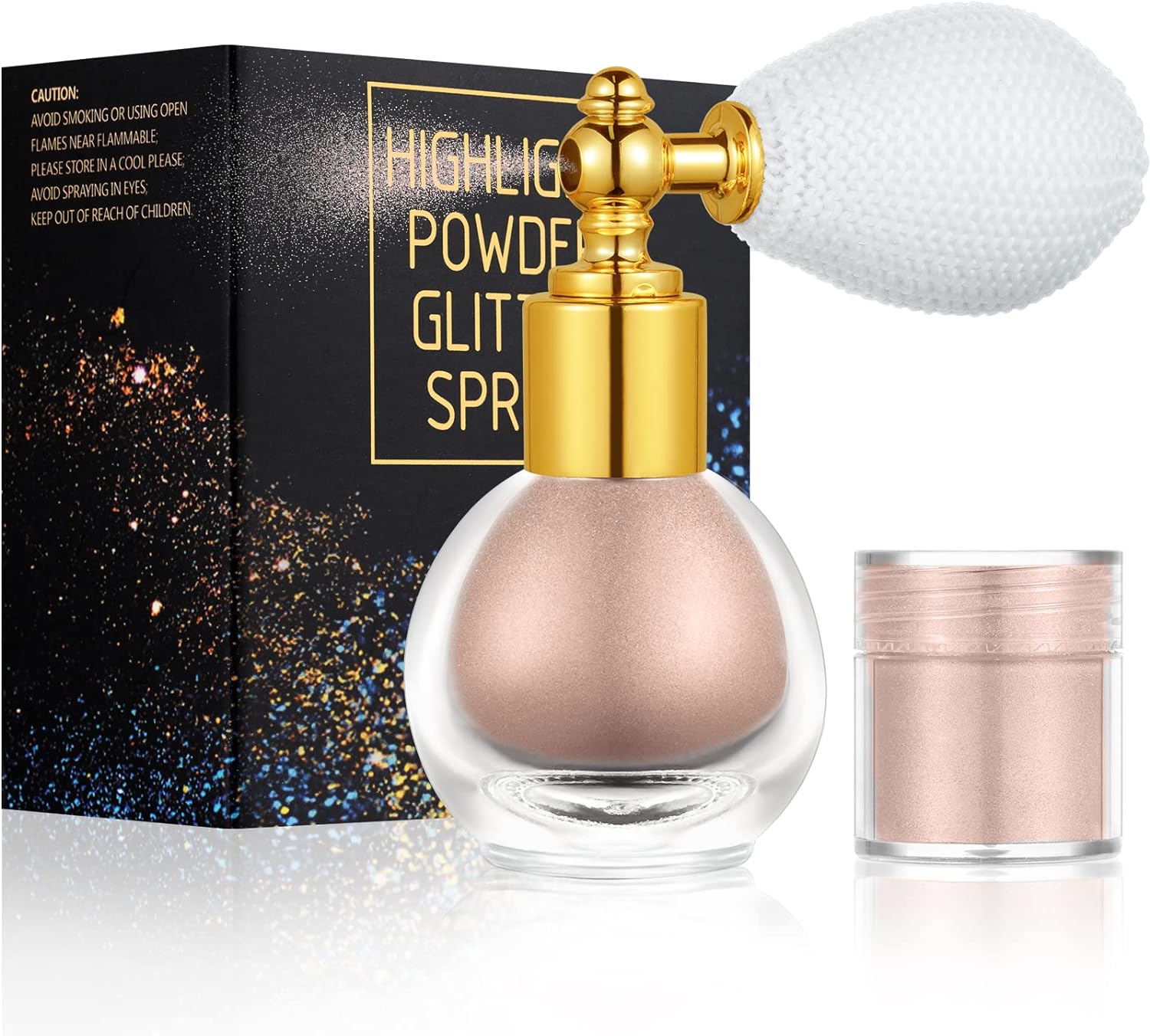 AOOWU Glitter Powder Spray, Shiny Body Glitter Spray for Women, Highlighter Loos...