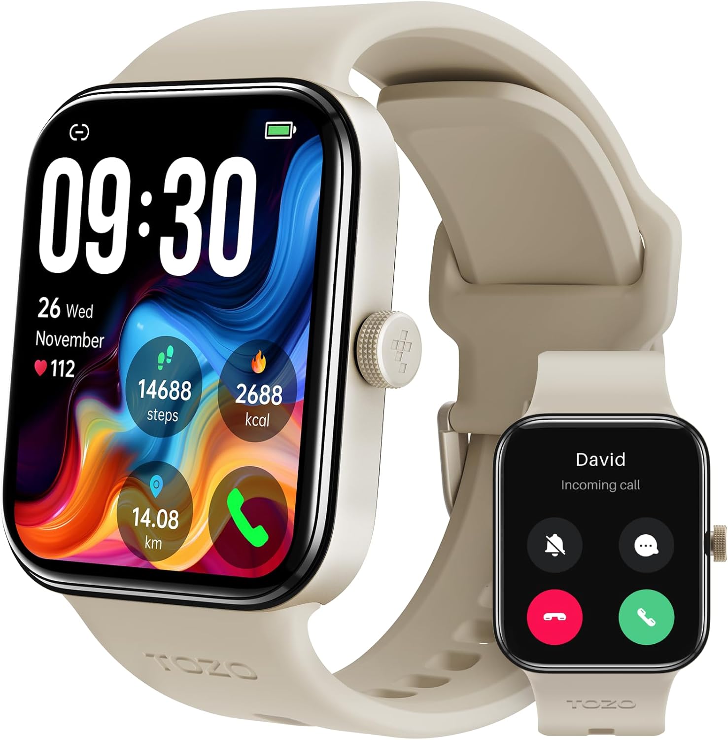 TOZO AMOLED S4 AcuFit One Smart Watch 1.78" Ultra-Clear Screen for Men Women, Ca...