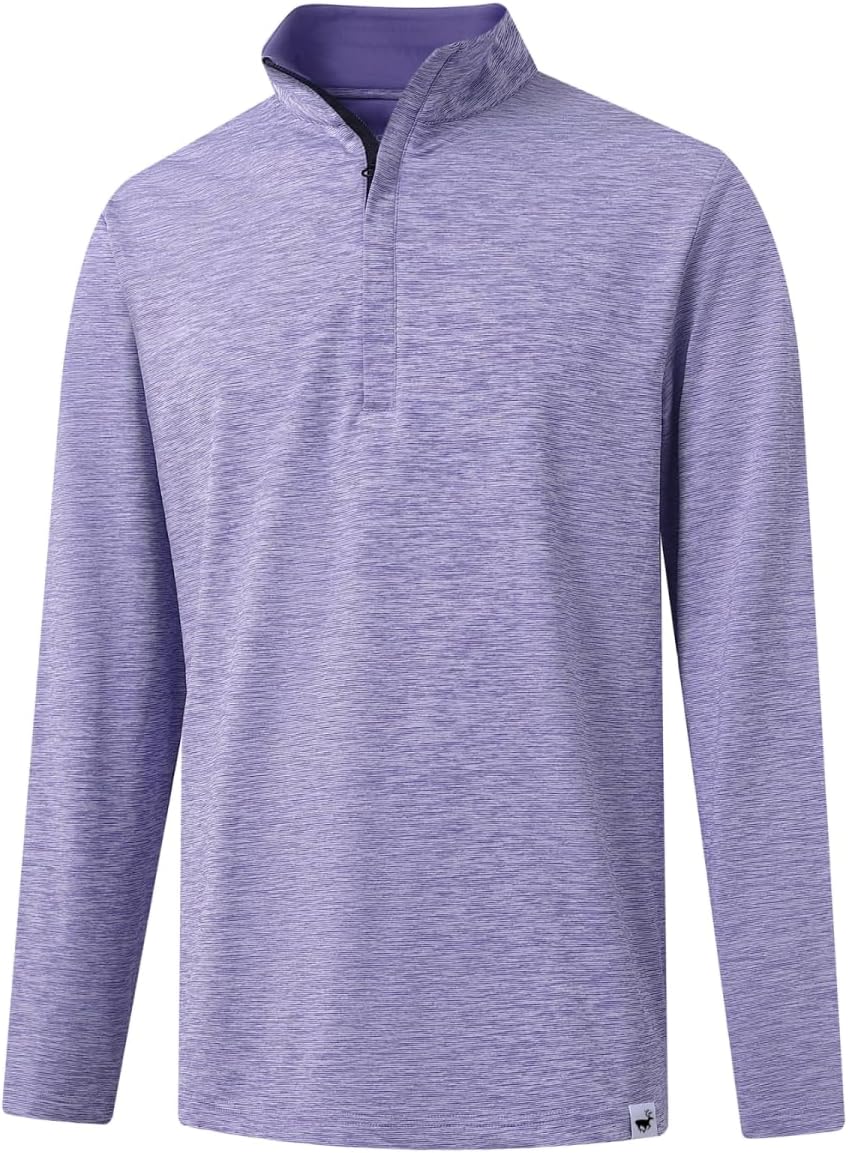 Rouen Quarter Zip Pullover Men Performance Dry Fit Mock Neck Brushed Casual Spor...