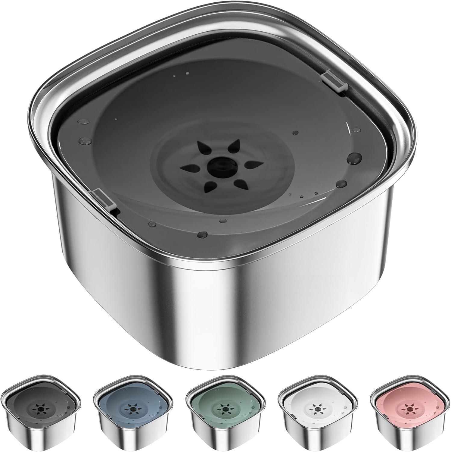 UPSKY 3L Dog Water Bowl 101oz Stainless Steel Dog Bowl No Spill Large Capacity D...