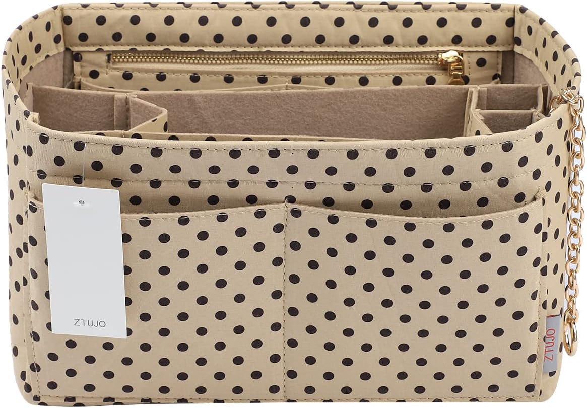 Purse Organizer Insert, Felt Purse Organizer with Zipper and Sewn Bottom Insert,...