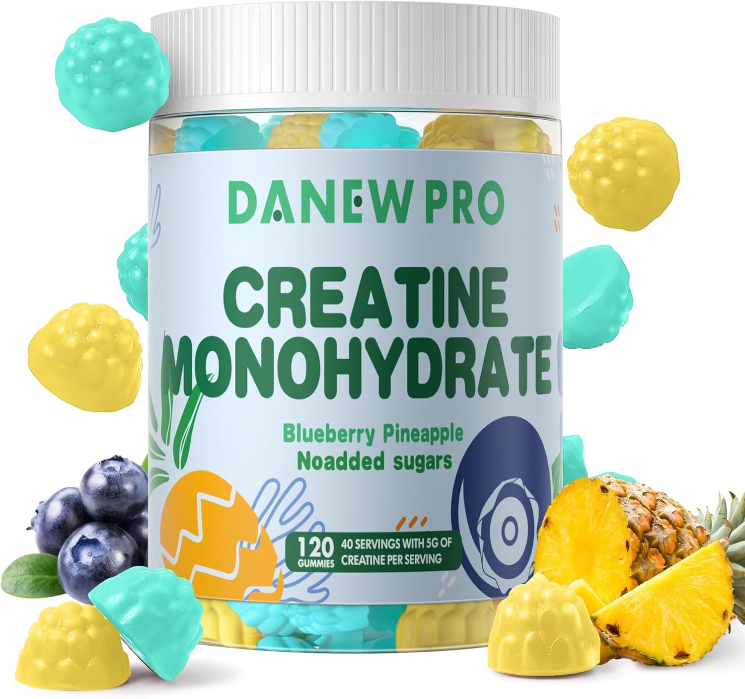 Creatine Monohydrate Gummies 5000mg for Men & Women, Creatine Monohydrate for Mu...
