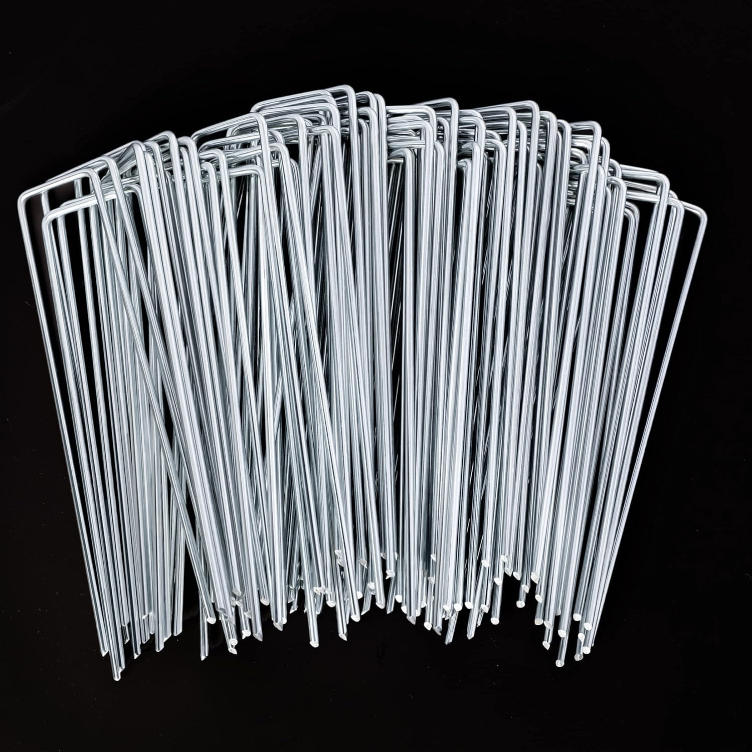 100 Pcs Garden Staples 6 Inch U-Shaped Landscape Staples,11 Gauge Heavy Galvaniz...