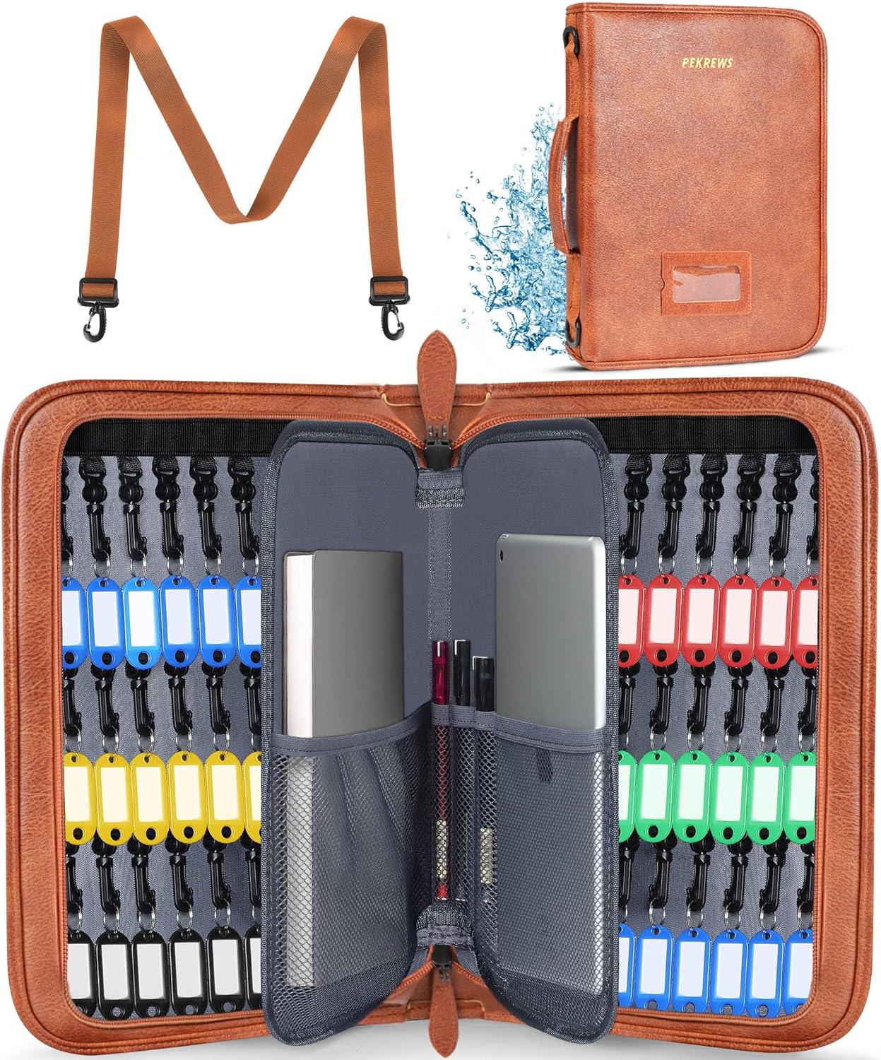 Key Organizer Case Waterproof Key Organizer Box with 54 Key Tags Large Portable...