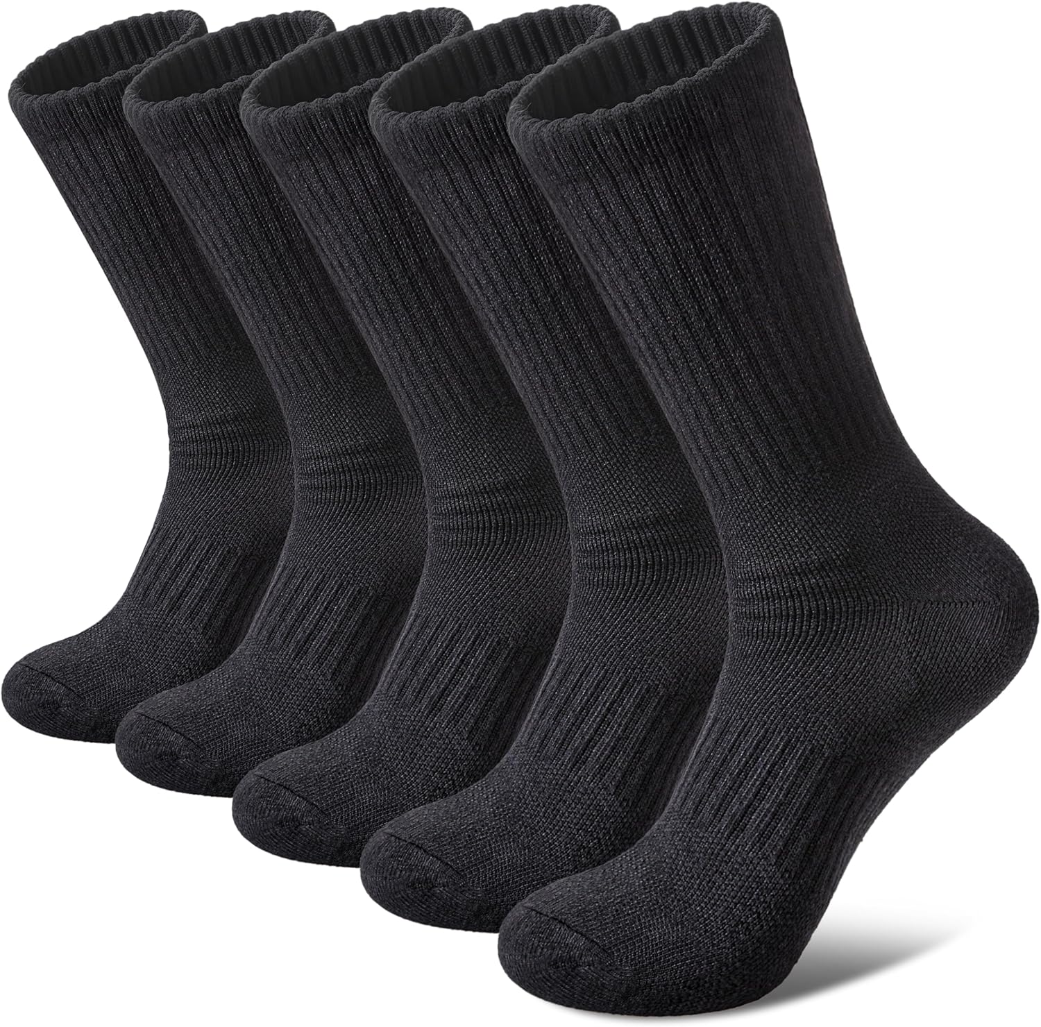 FNOVCO Women's Hiking Walking Running Crew Socks Thick Cushioned Athletic Compre...