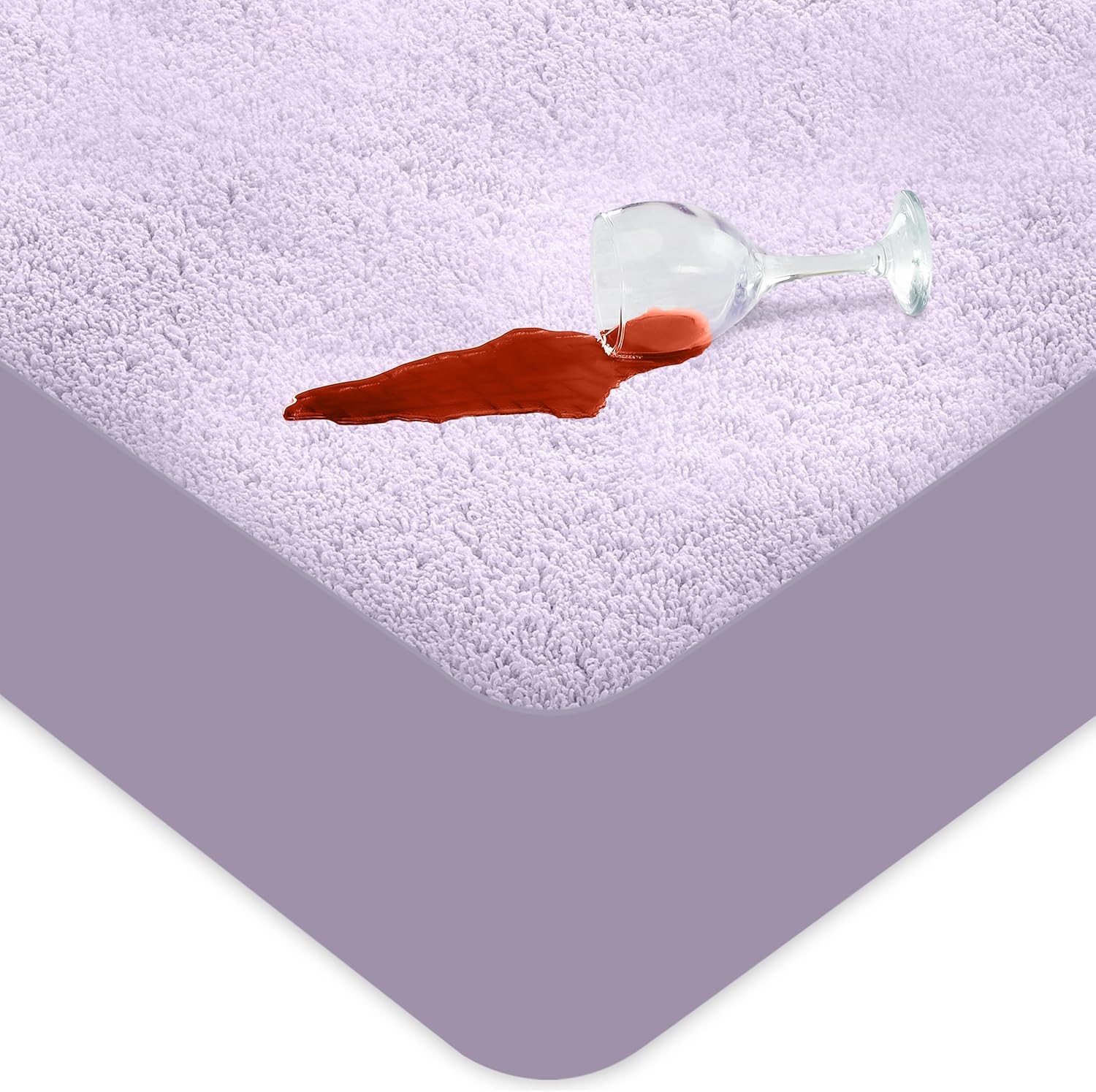 Utopia Bedding Waterproof Mattress Protector Double Bed 135 x 190 cm Lavender, F...