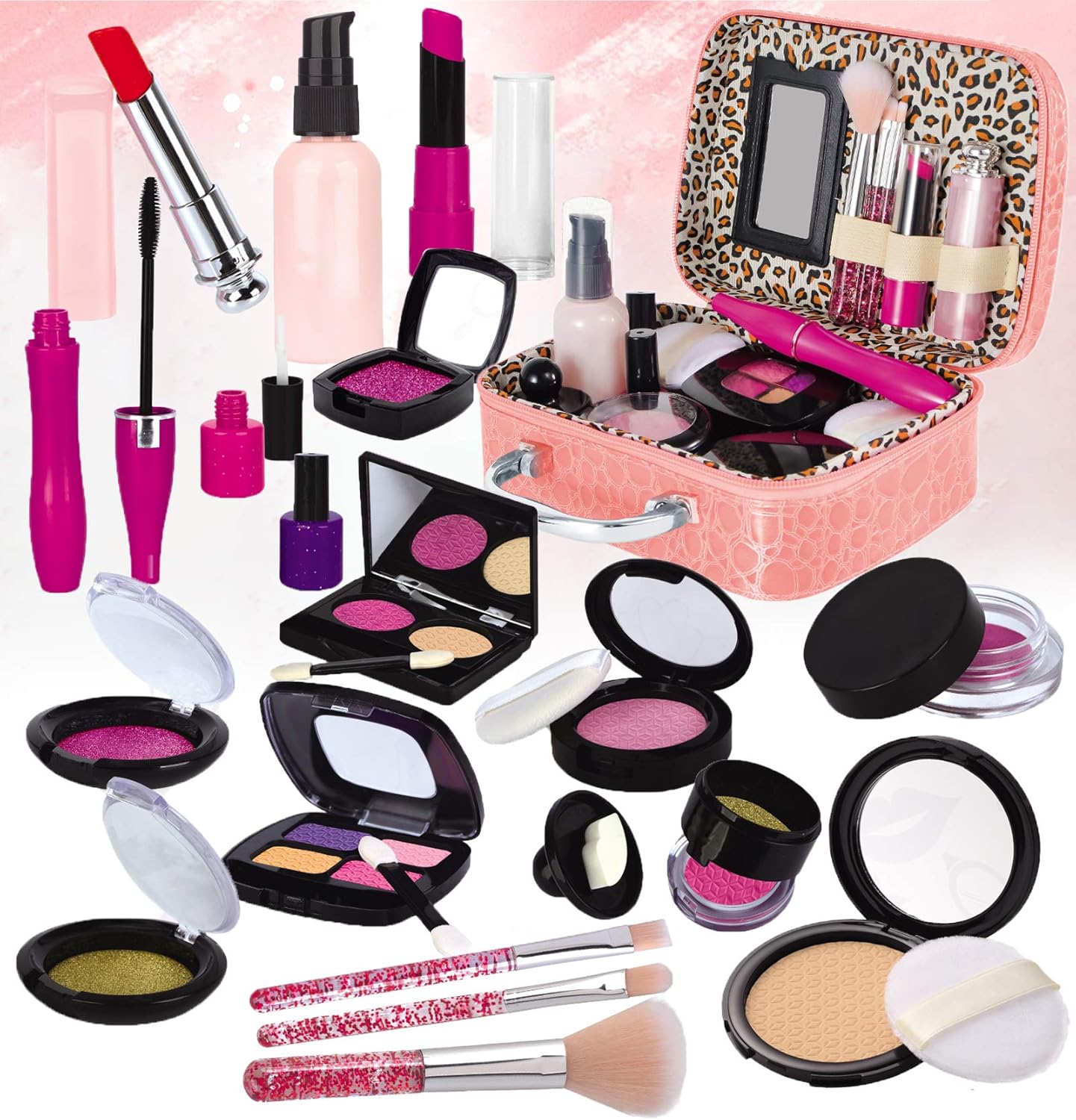 STAY GENT Pretend Makeup Play Set for Girls, Fake Makeup Kit with Cosmetic Bag f...