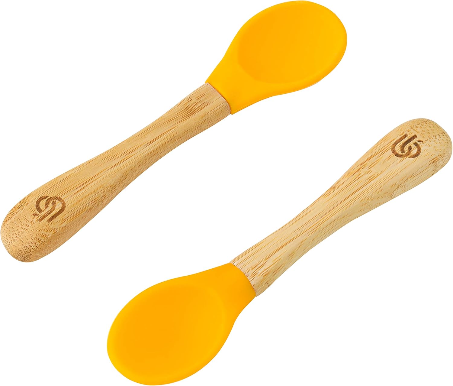 bamboo bamboo ® Baby Weaning Spoons Set of 2 | Bamboo with Soft Silicone Tips |...