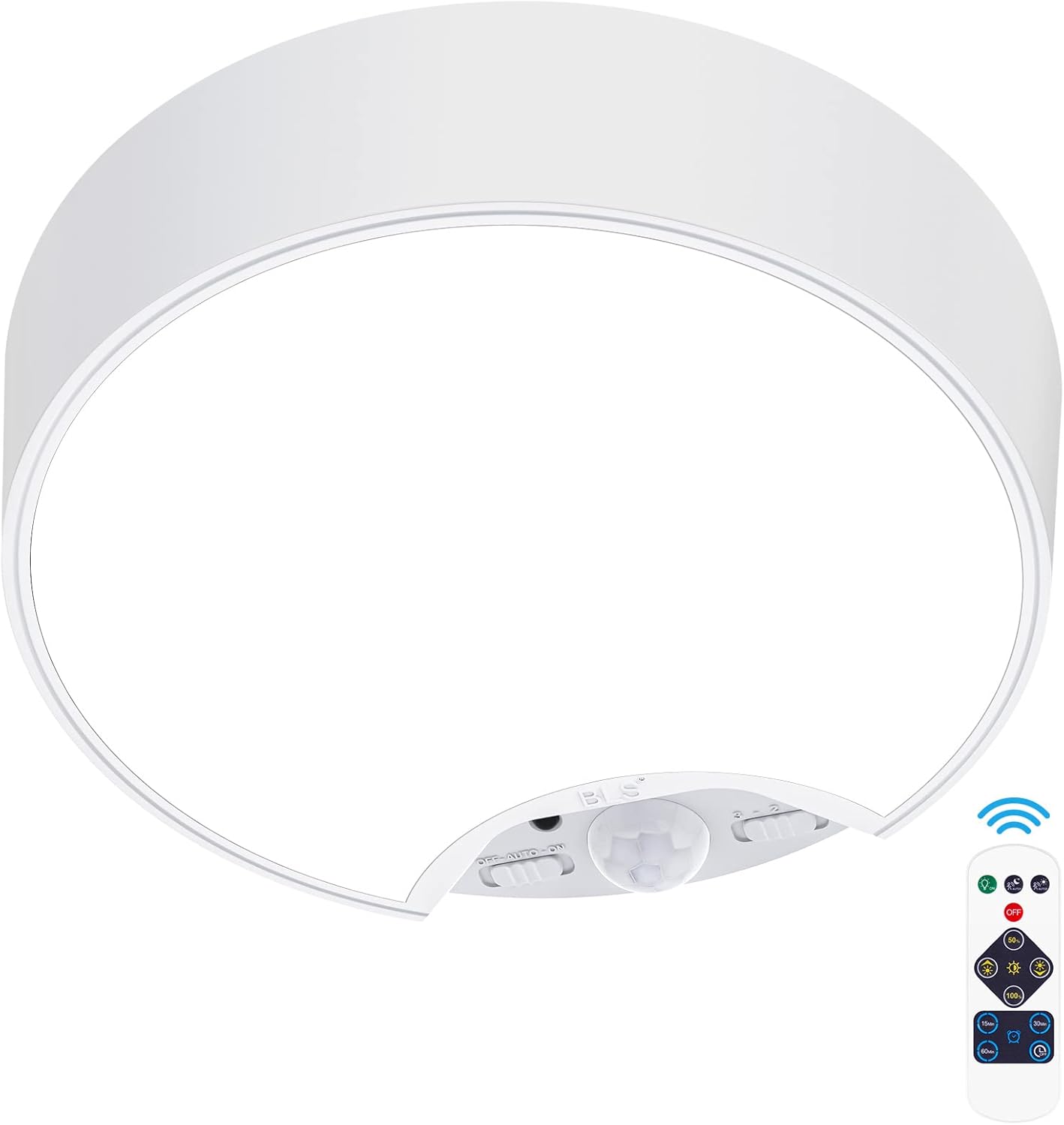 BLS Motion Sensor Ceiling Light with Remote, Battery Operated Light, 120 LED Clo...